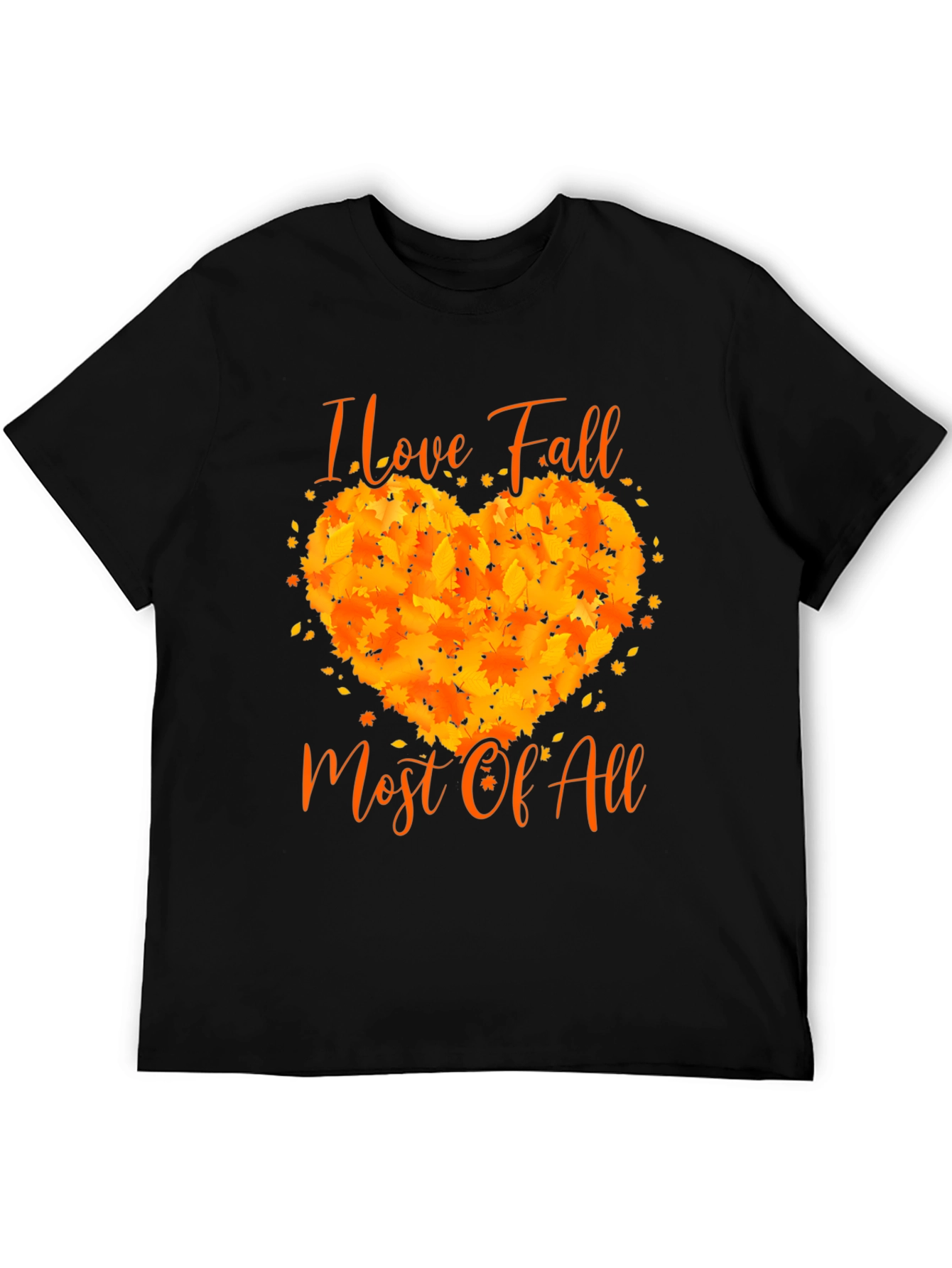 I Love Fall T-Shirt Autumn Leaf Heart