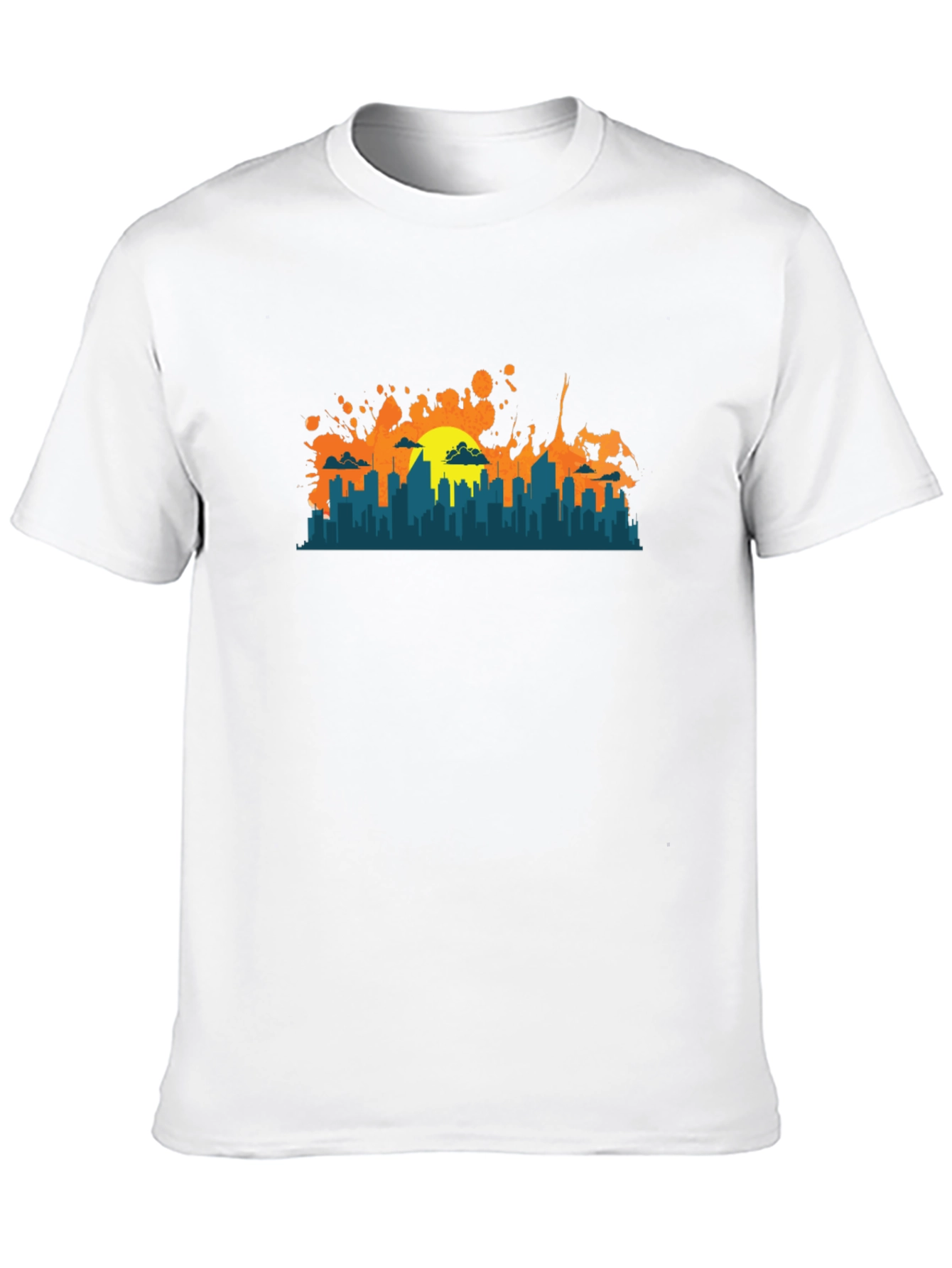 Cityscape Sunset Graphic Tee - Black