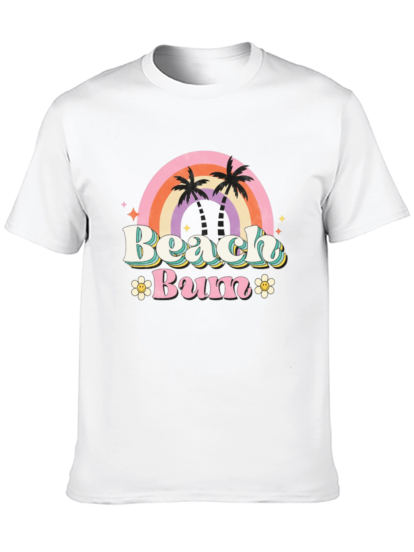 Retro Beach Bum Graphic Tee - Black