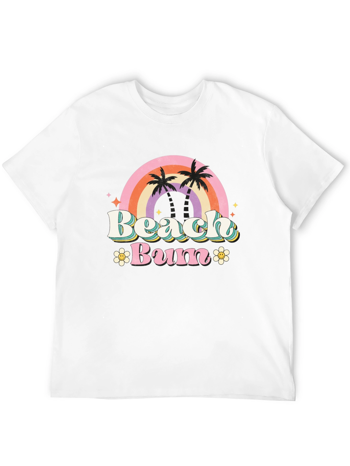 Retro Beach Bum Graphic Tee - Black