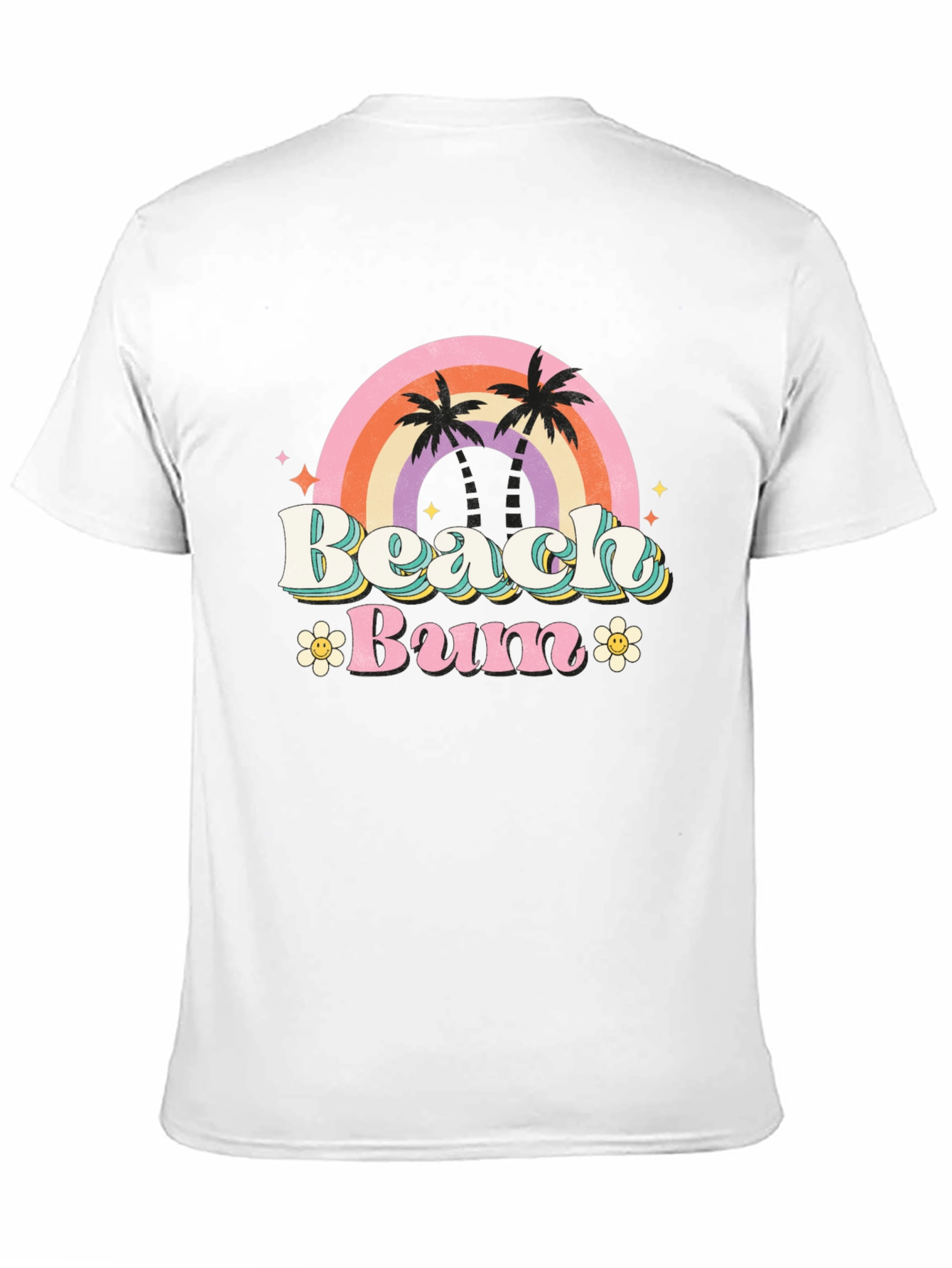 Retro Beach Bum Graphic Tee - Black