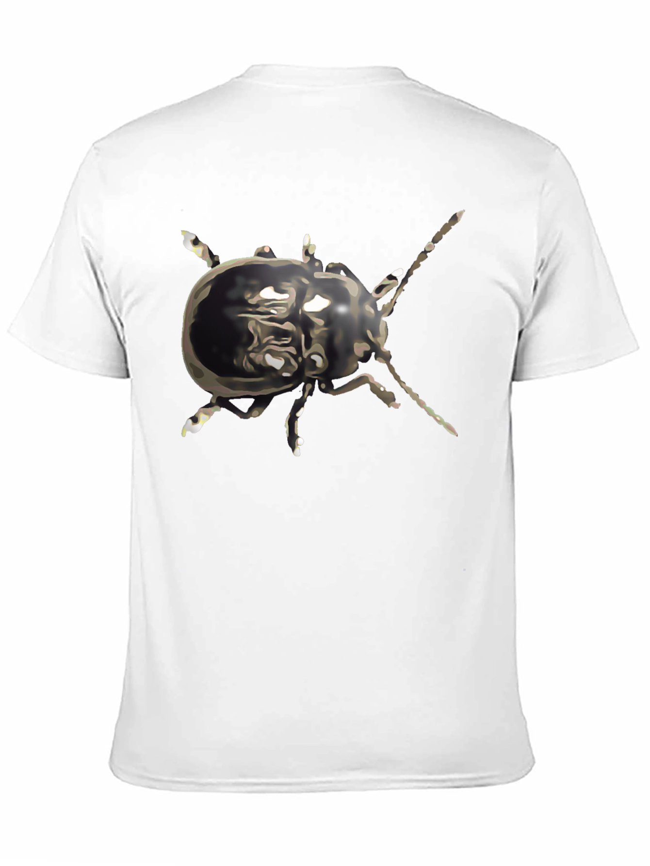 Abstract Beetle Graphic Tee - Black Cotton Casual Wear