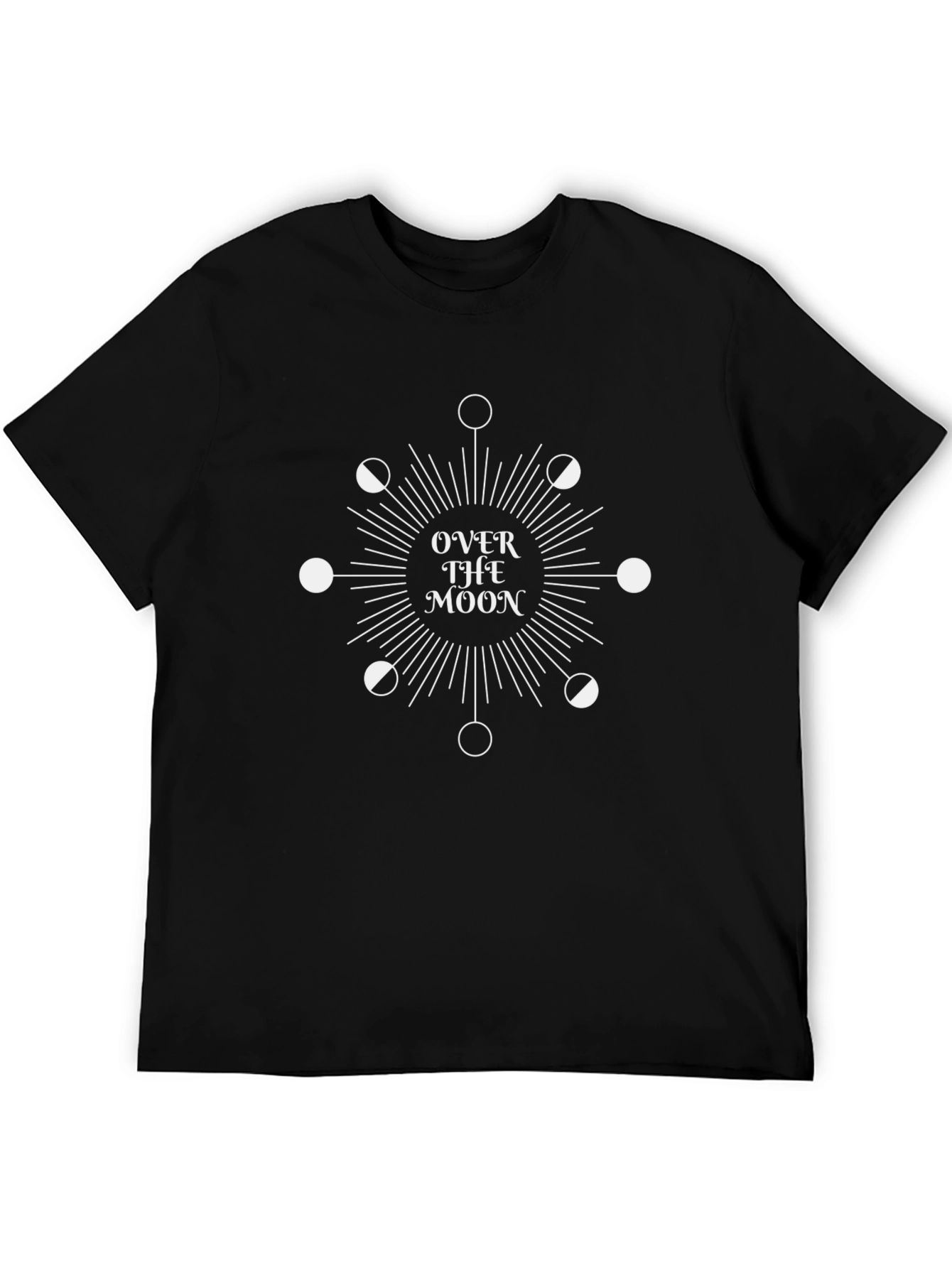Over The Moon Graphic Tee - Black Cotton T-Shirt