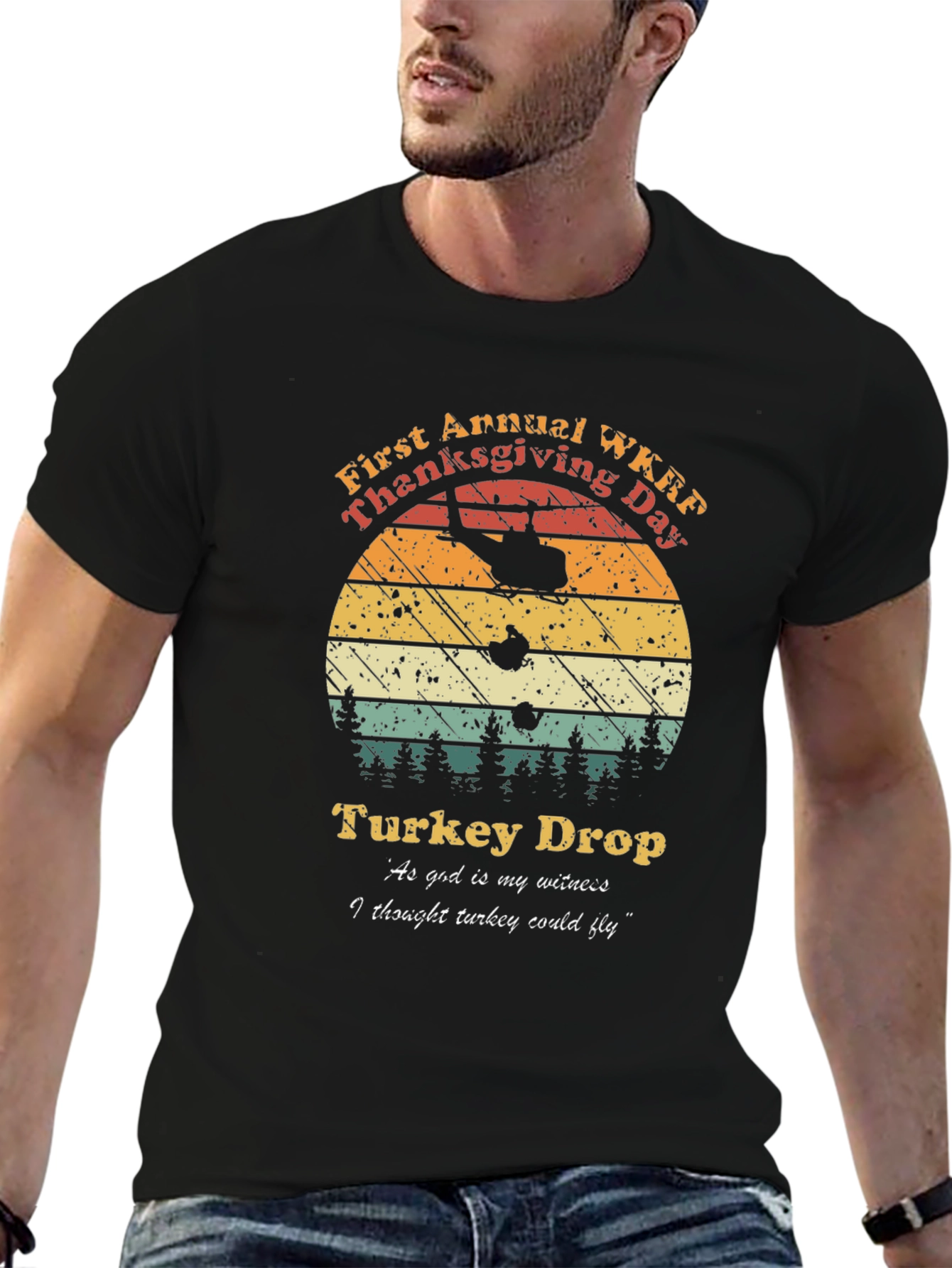 WKRP Thanksgiving Turkey Drop Tee