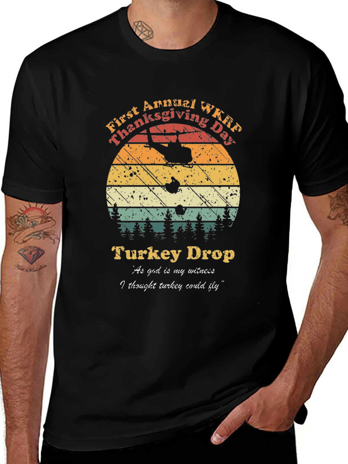 WKRP Thanksgiving Turkey Drop Tee