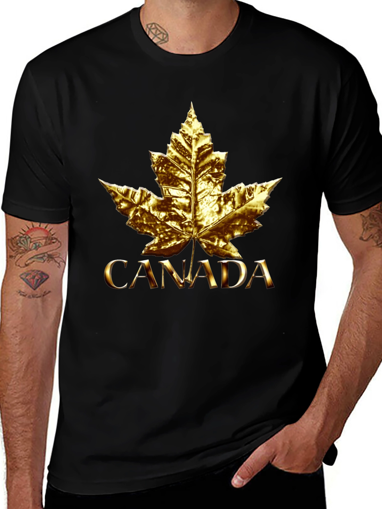 Golden Canada Maple Leaf T-Shirt - Unisex