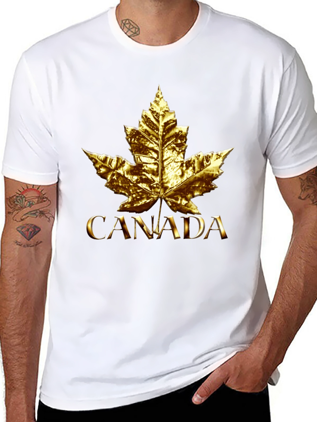 Golden Canada Maple Leaf T-Shirt - Unisex