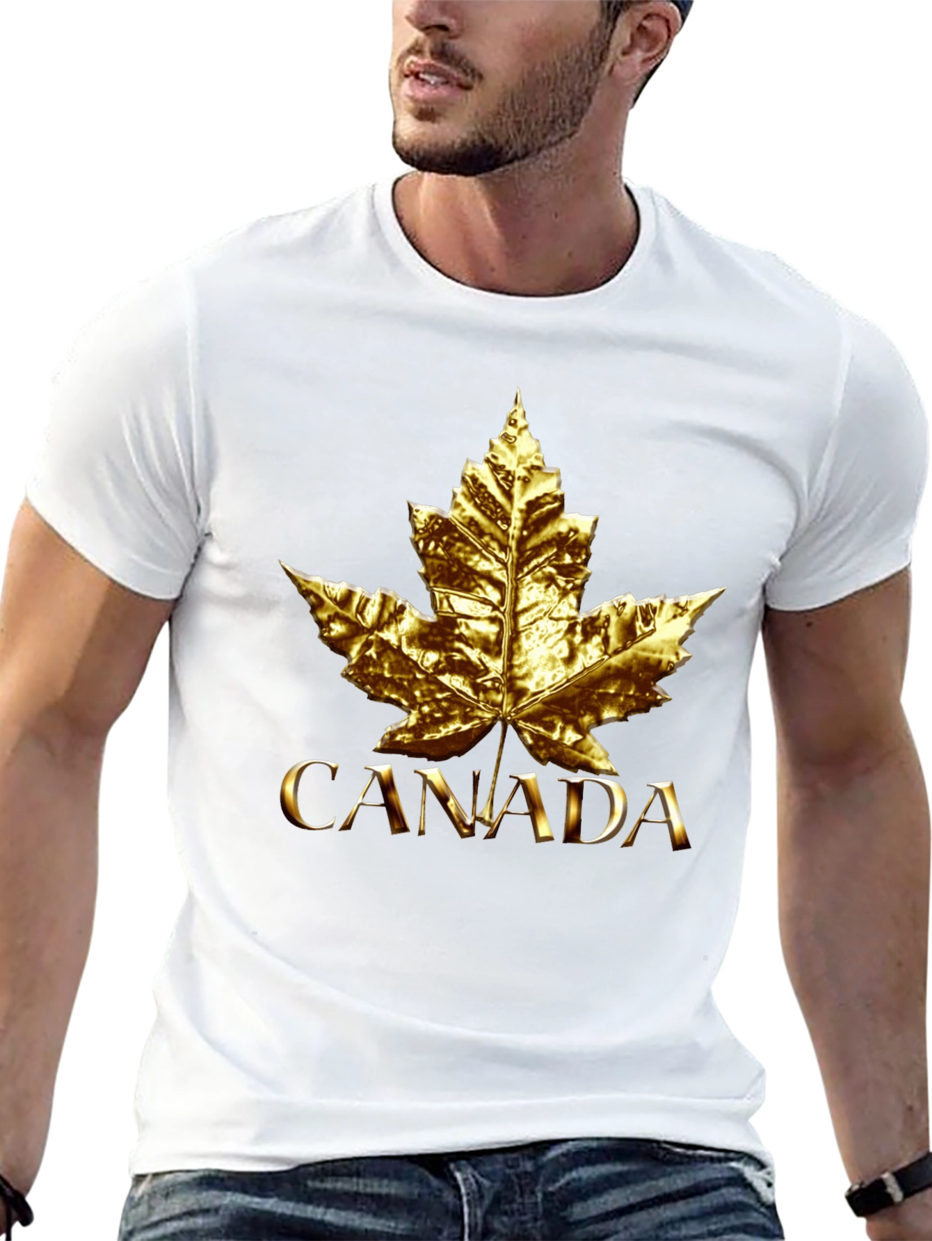 Golden Canada Maple Leaf T-Shirt - Unisex
