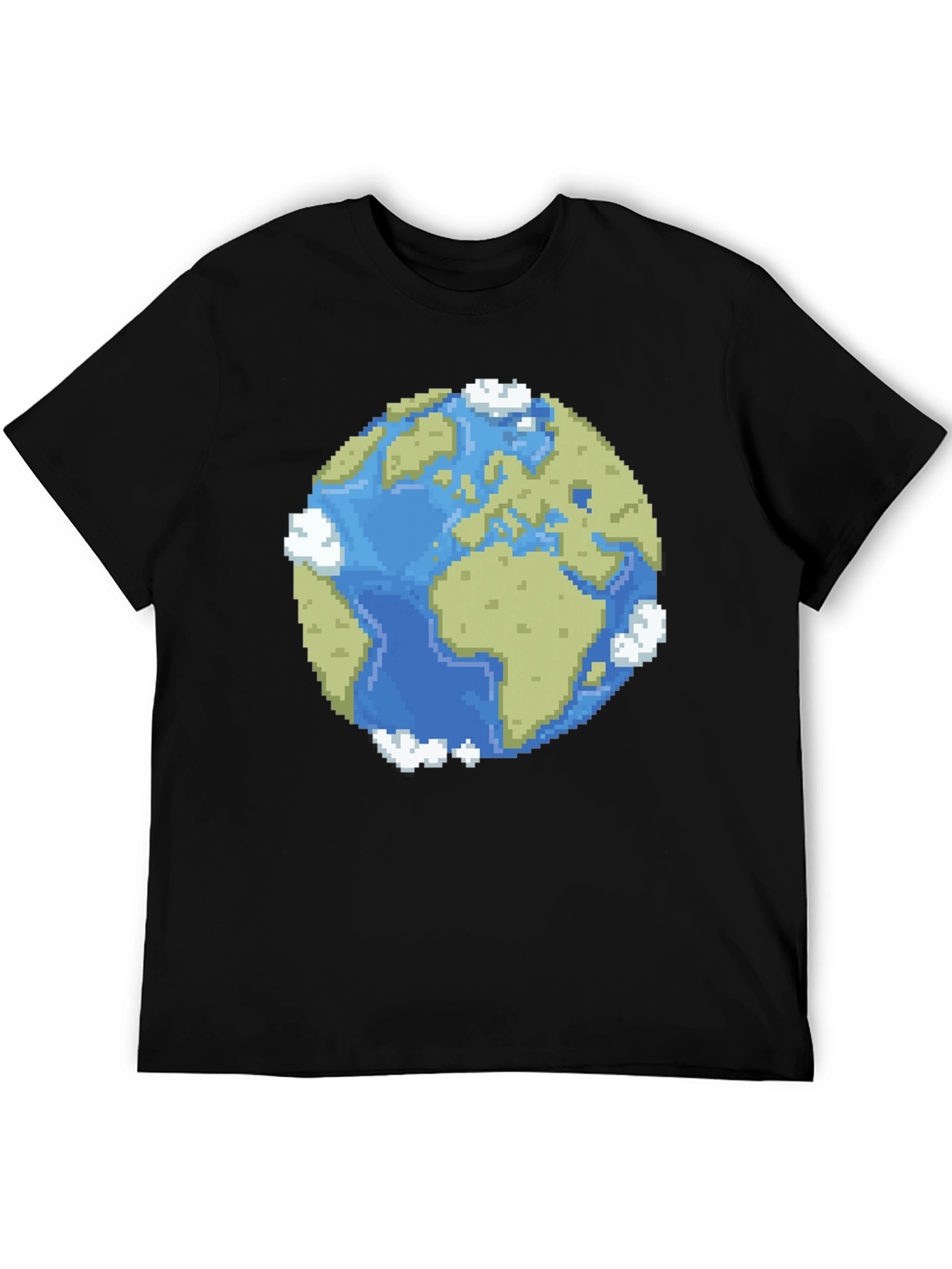 Pixel Earth Graphic Black T-Shirt