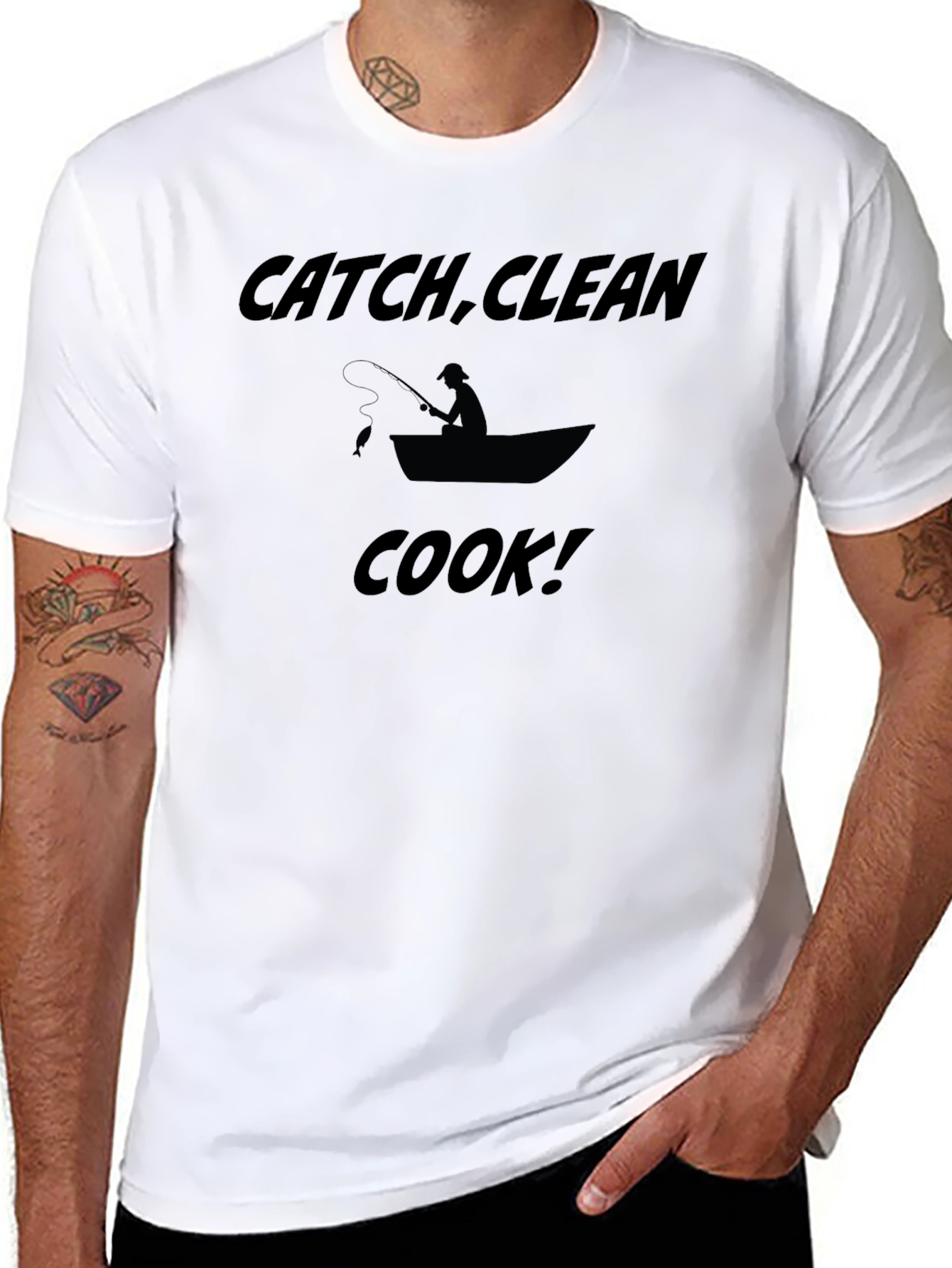 Catch Clean Cook T-Shirt Fishing Angler Gift