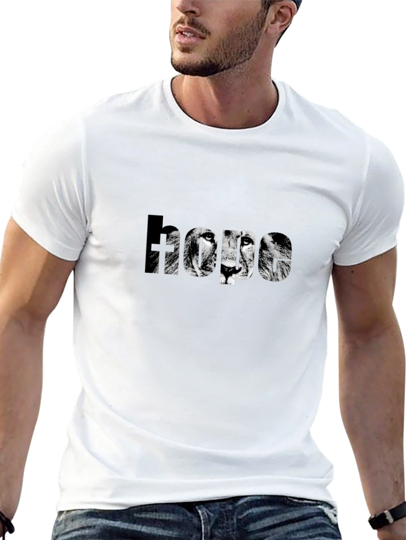 Lion Hope Graphic Black T-Shirt