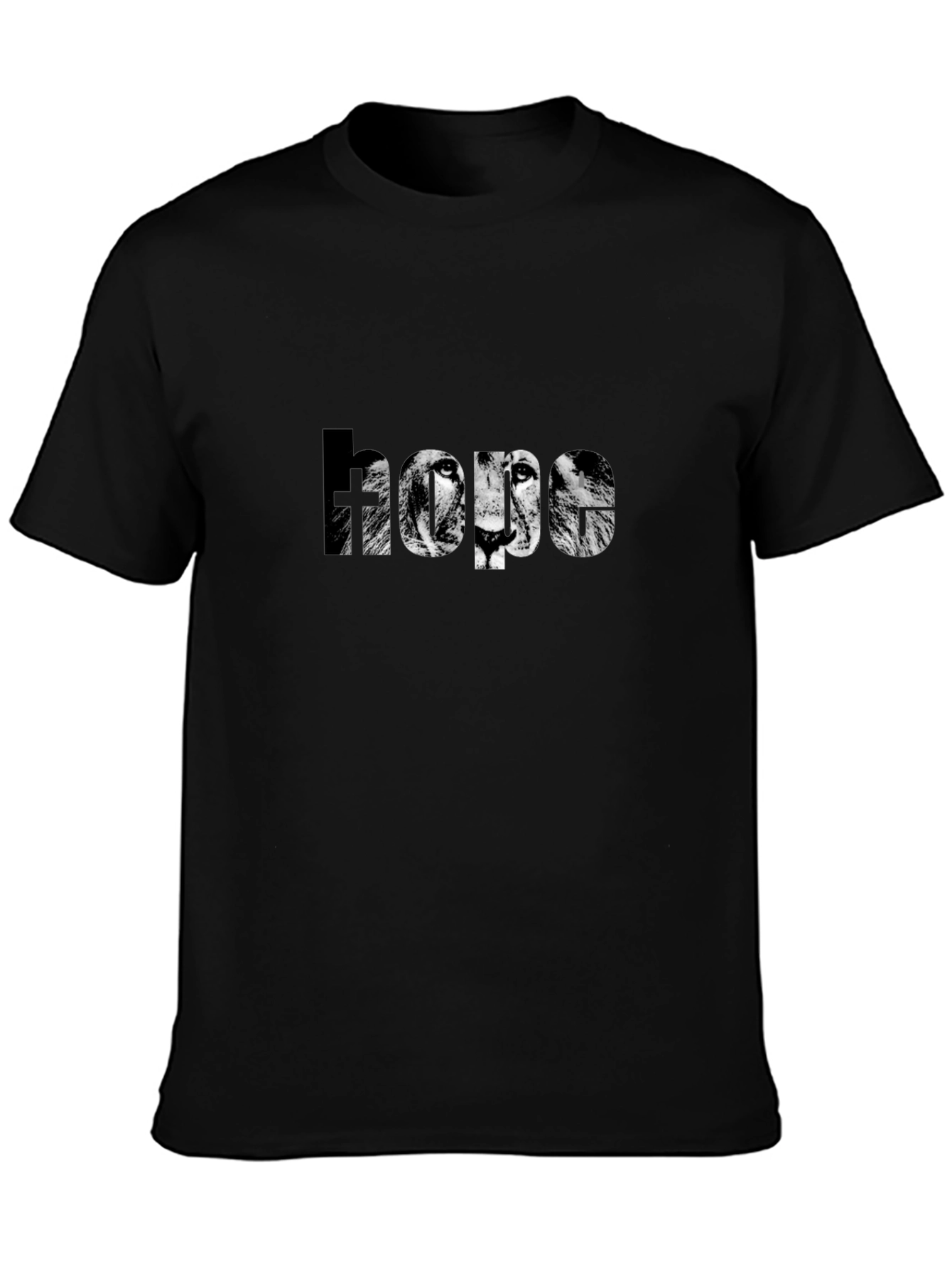 Lion Hope Graphic Black T-Shirt