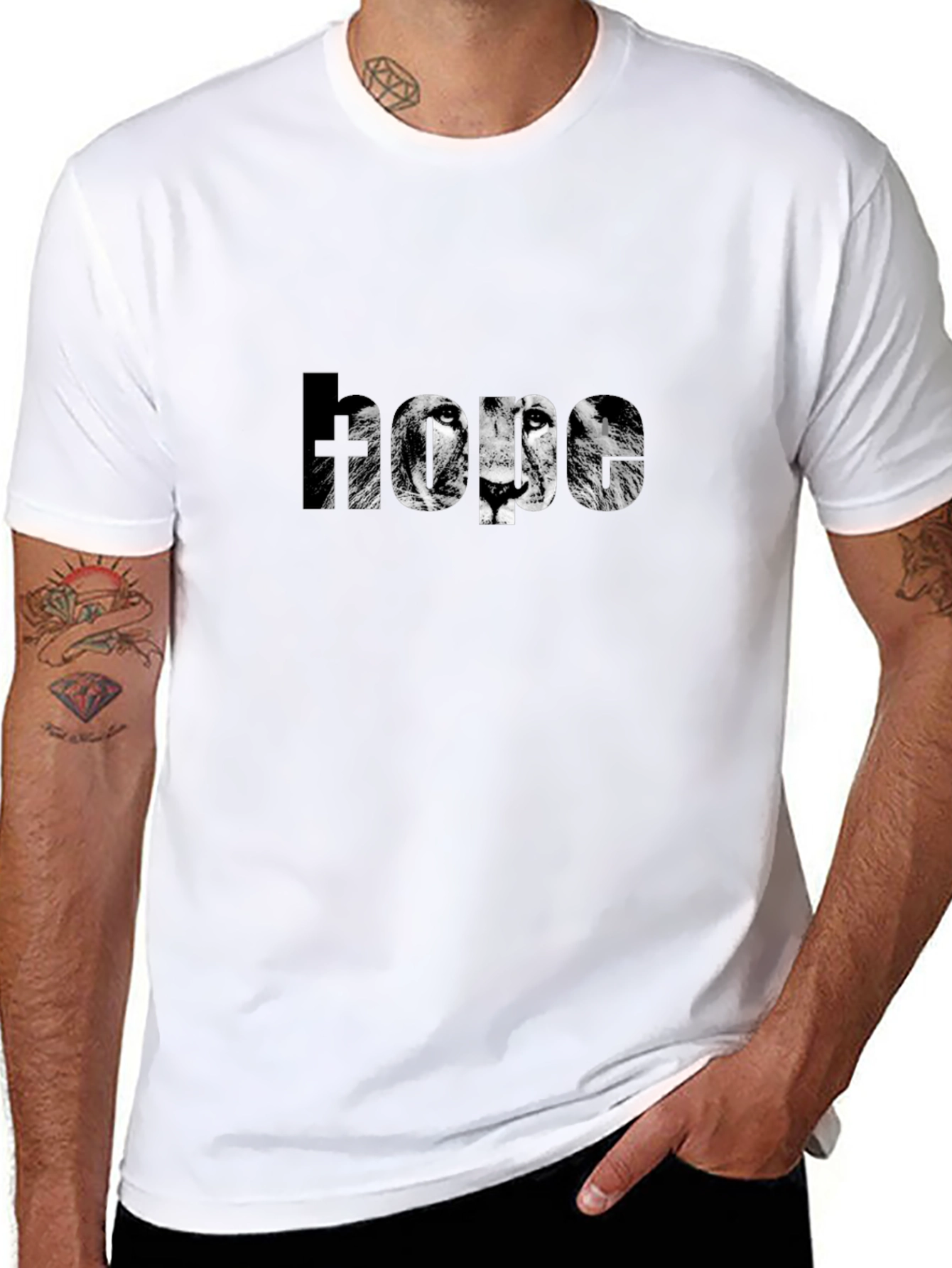 Lion Hope Graphic Black T-Shirt