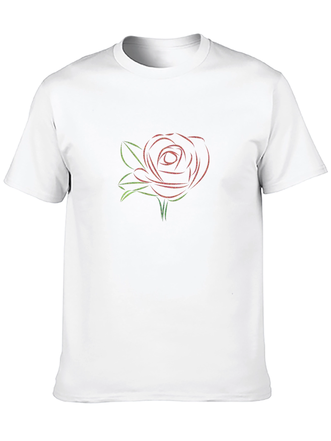 Rose Outline Graphic Tee - Stylish Casual Wear