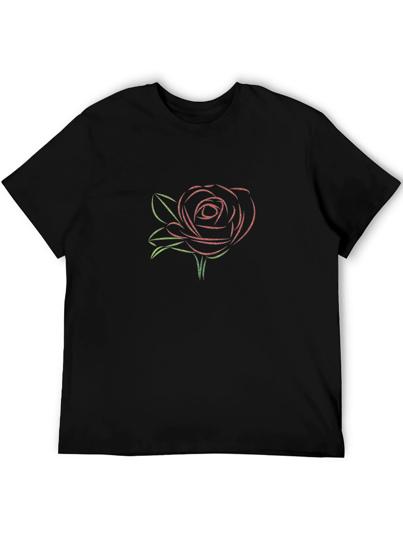 Rose Outline Graphic Tee - Stylish Casual Wear