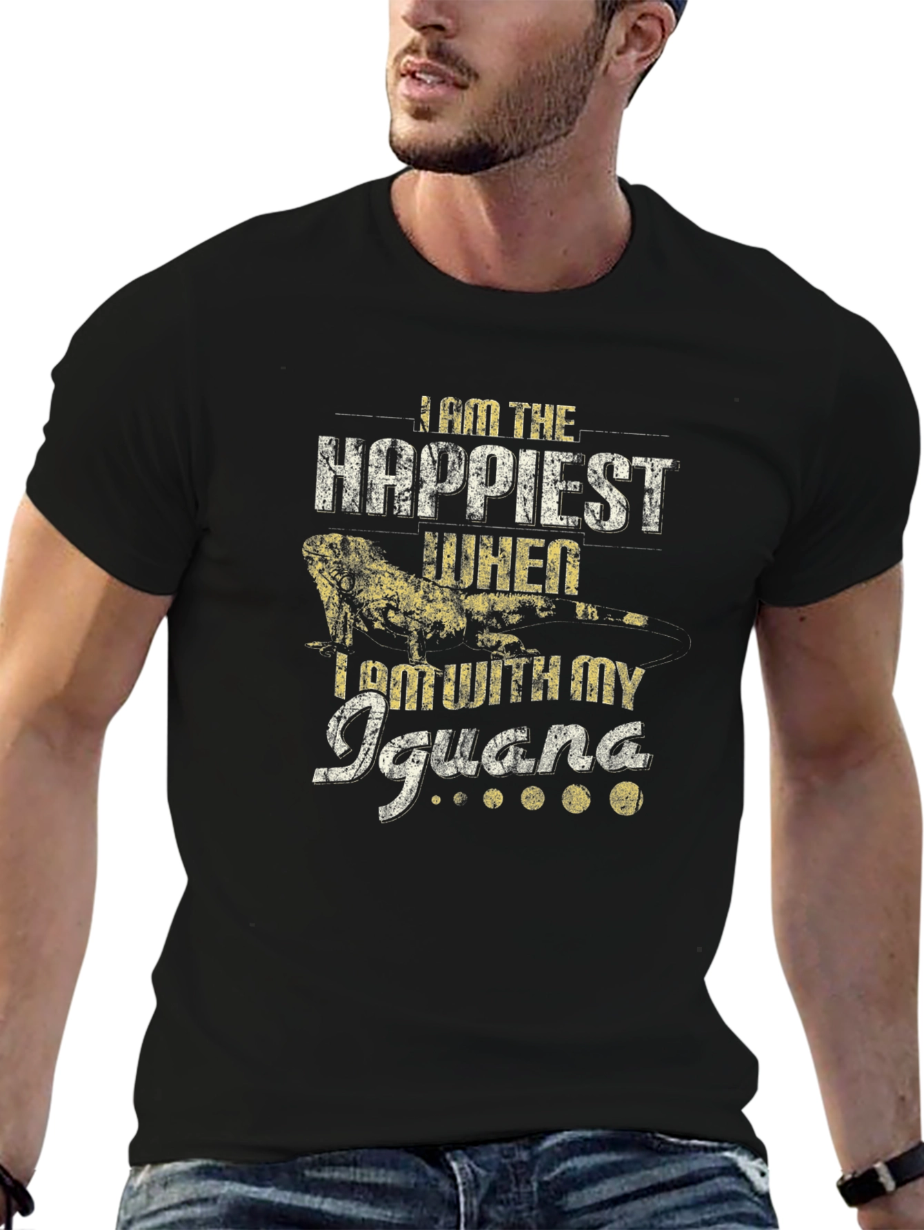 Iguana Lover T-Shirt - Happiest With My Iguana