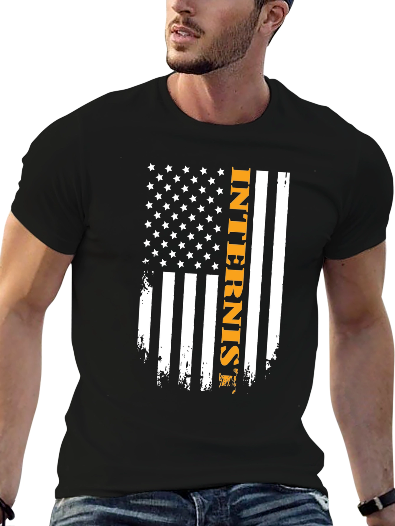 Internist Flag Graphic Tee - Black Casual T-Shirt