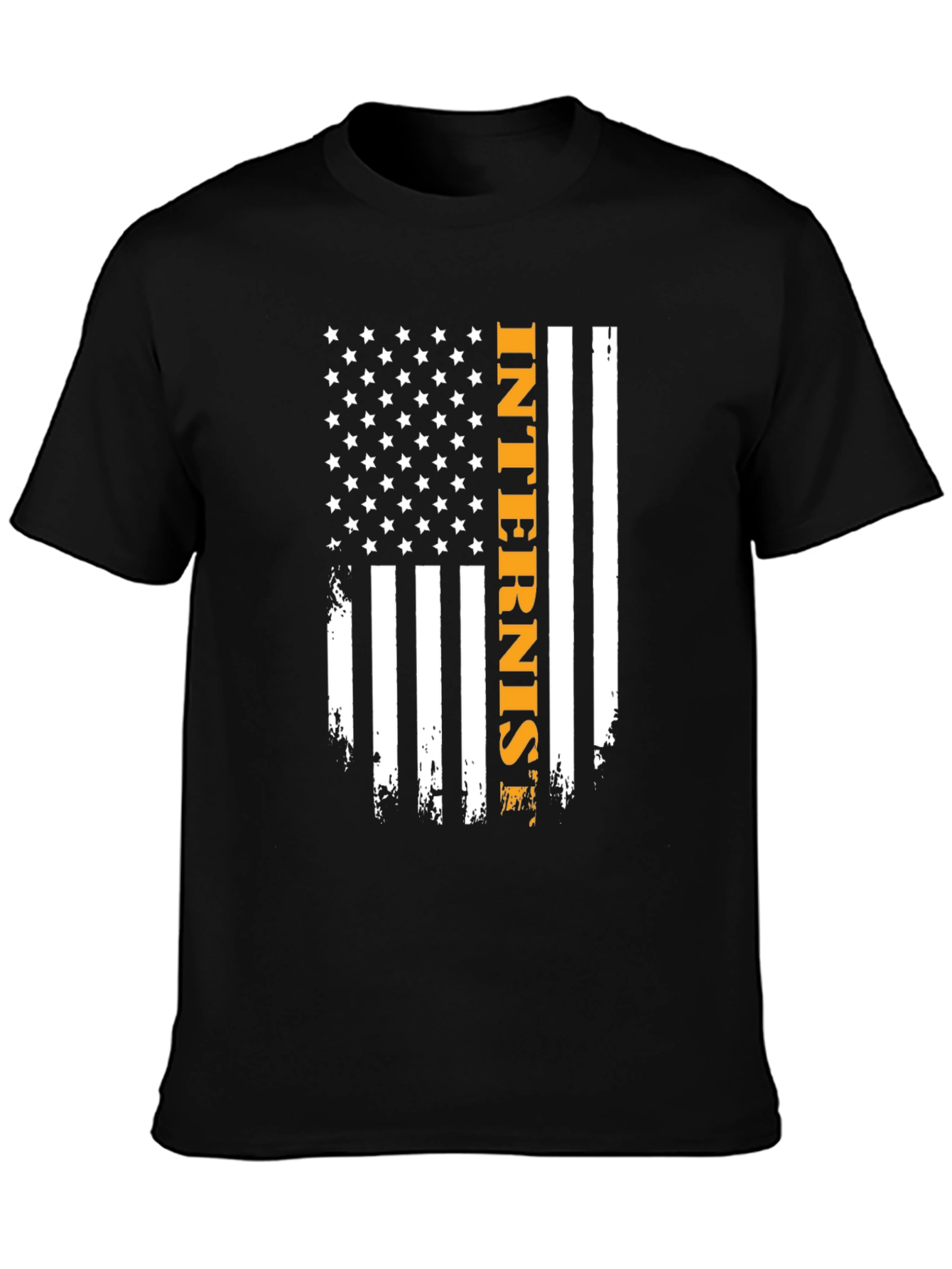 Internist Flag Graphic Tee - Black Casual T-Shirt