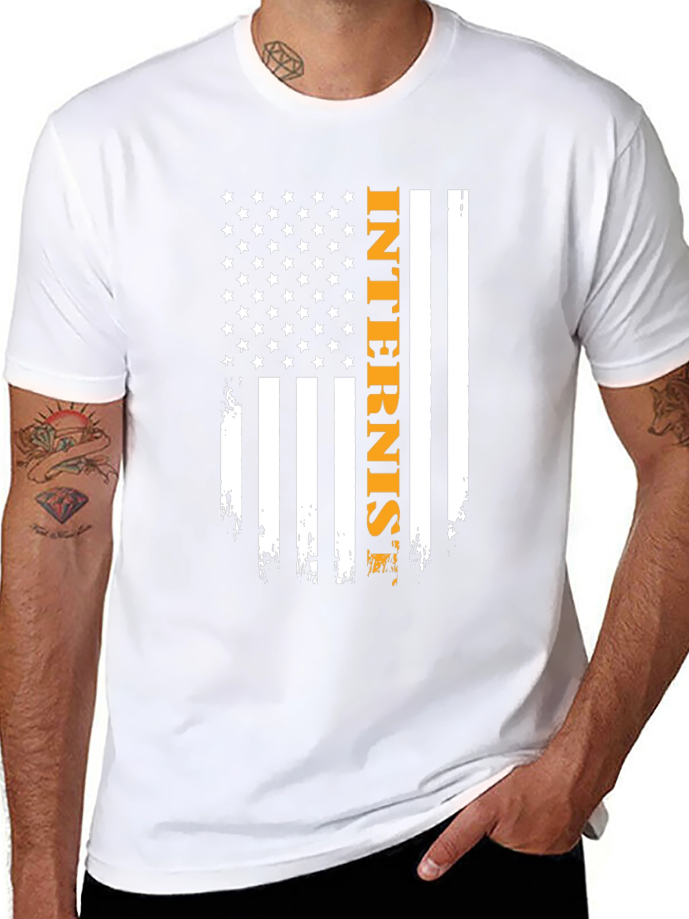 Internist Flag Graphic Tee - Black Casual T-Shirt