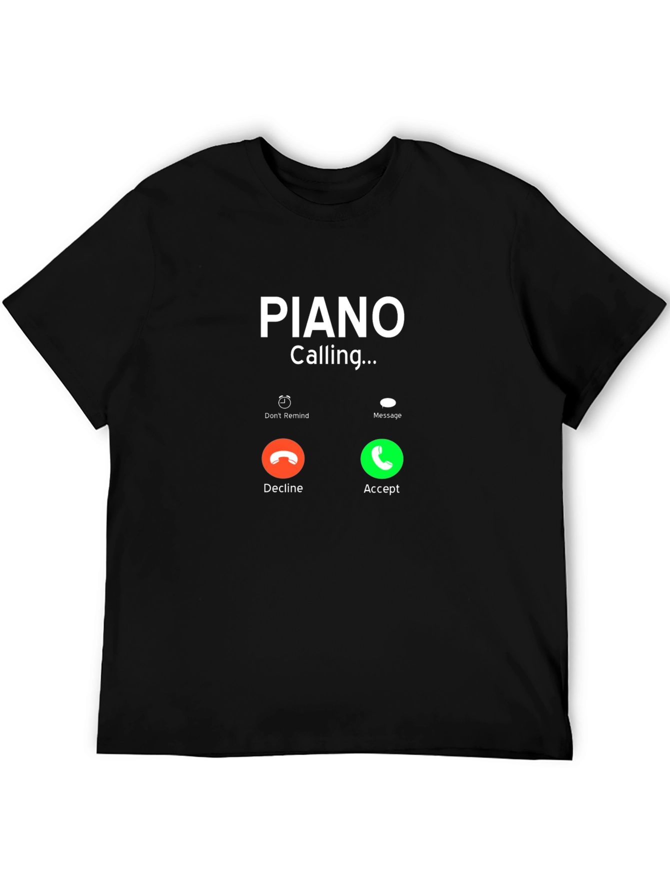 Piano Calling Black T-Shirt