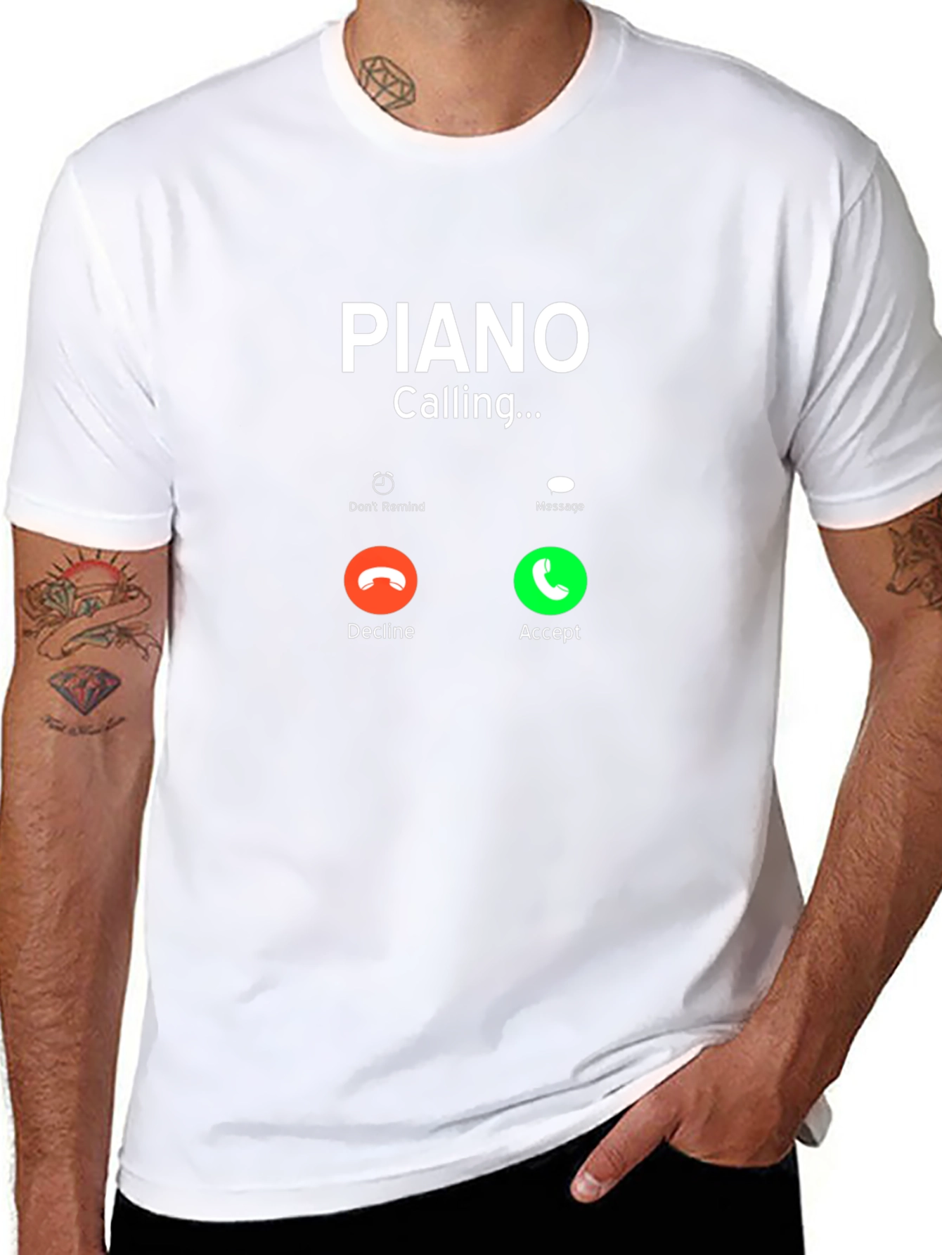 Piano Calling Black T-Shirt