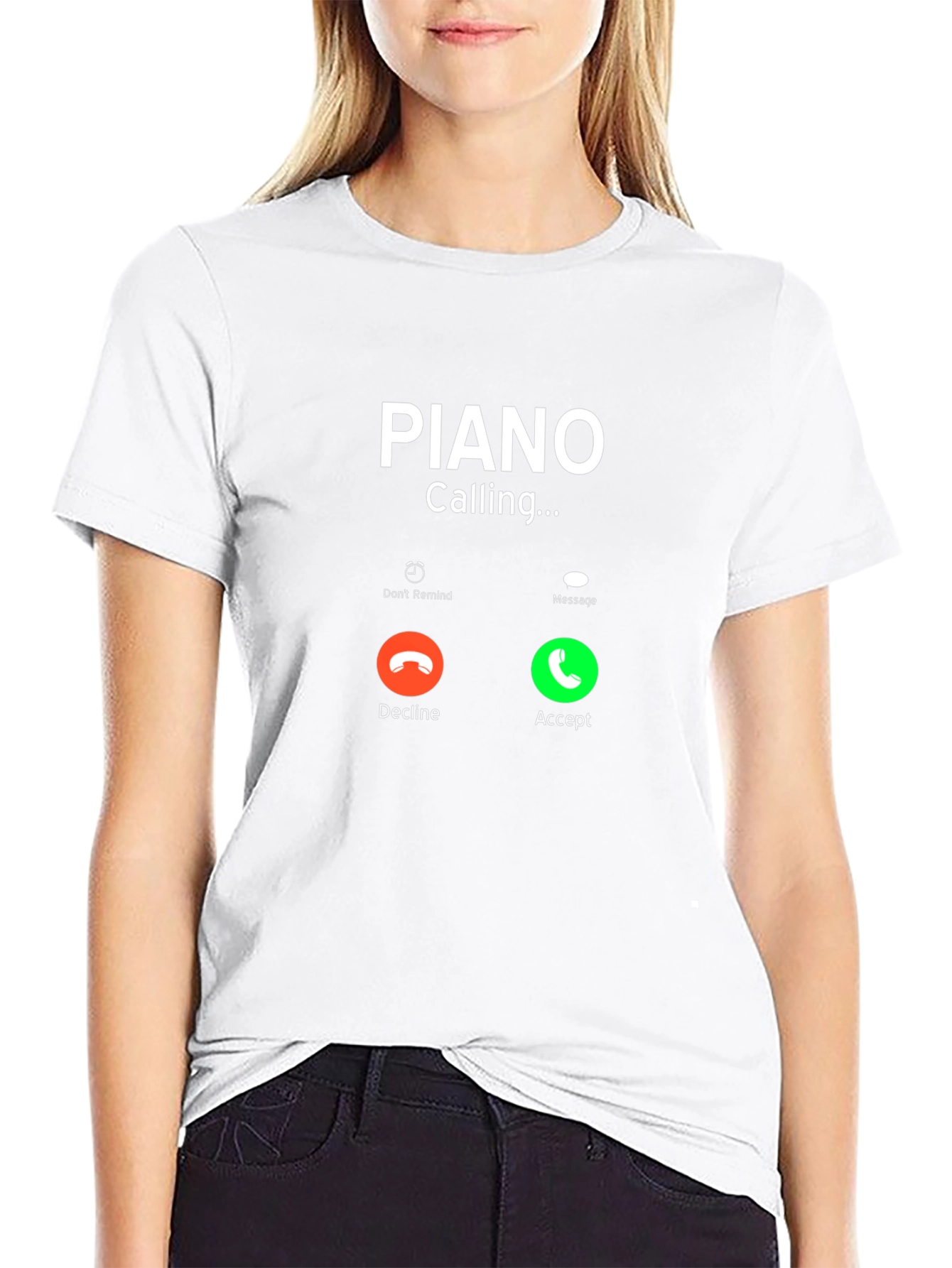 Piano Calling Black T-Shirt