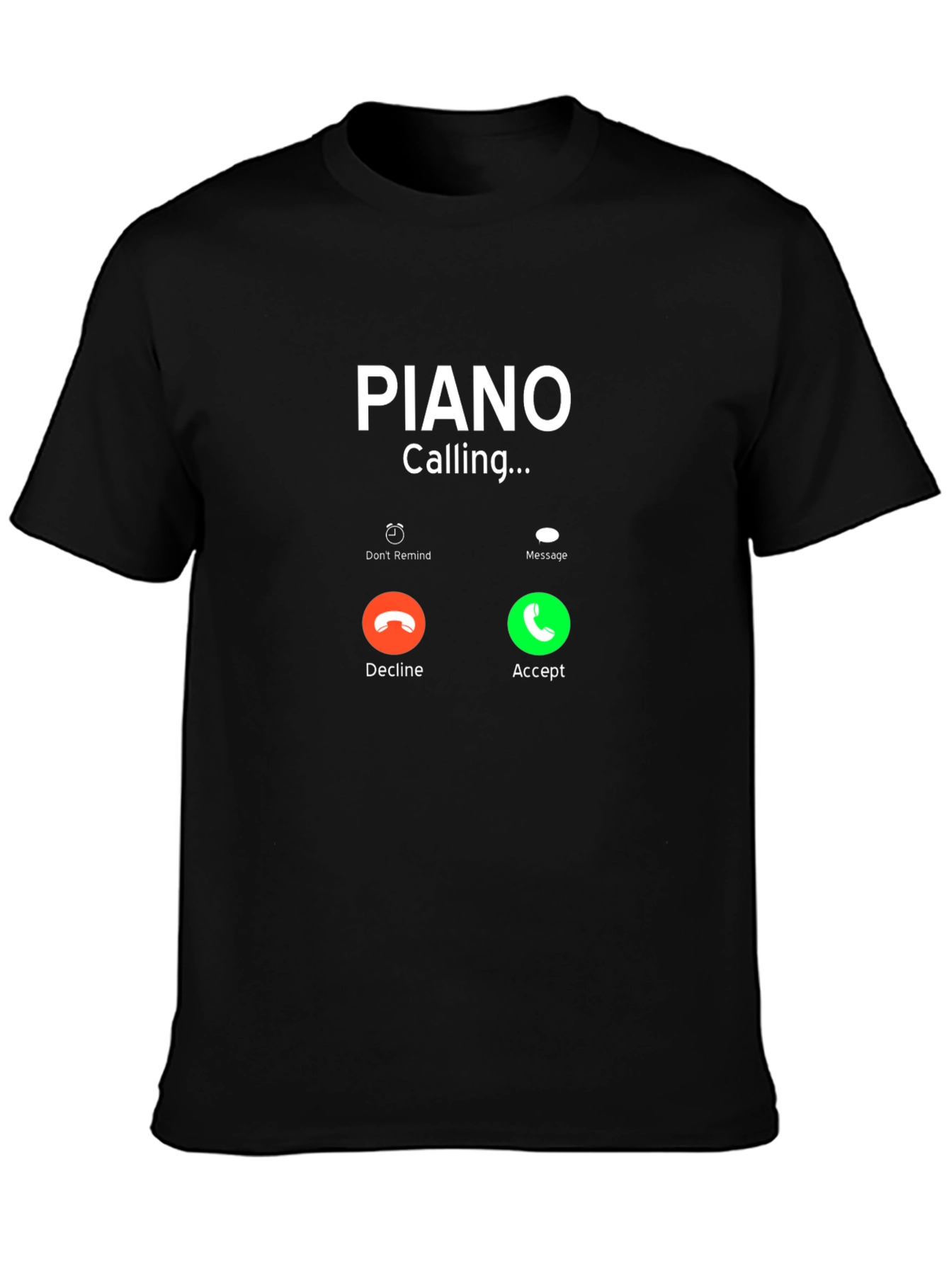 Piano Calling Black T-Shirt