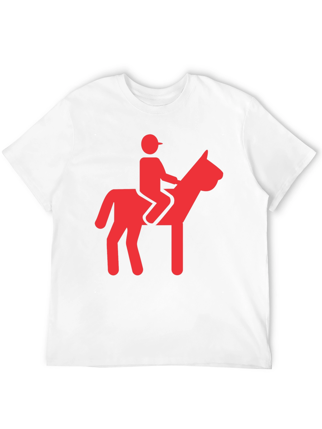 Funny Red Horse Riding Graphic Black T-Shirt