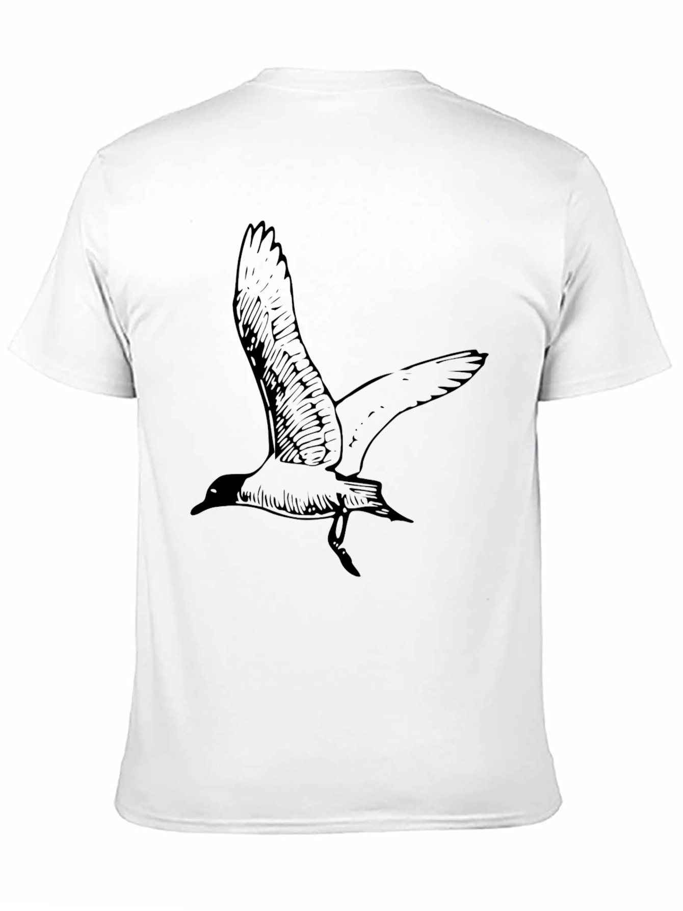 Black T-Shirt with Bird Graphic