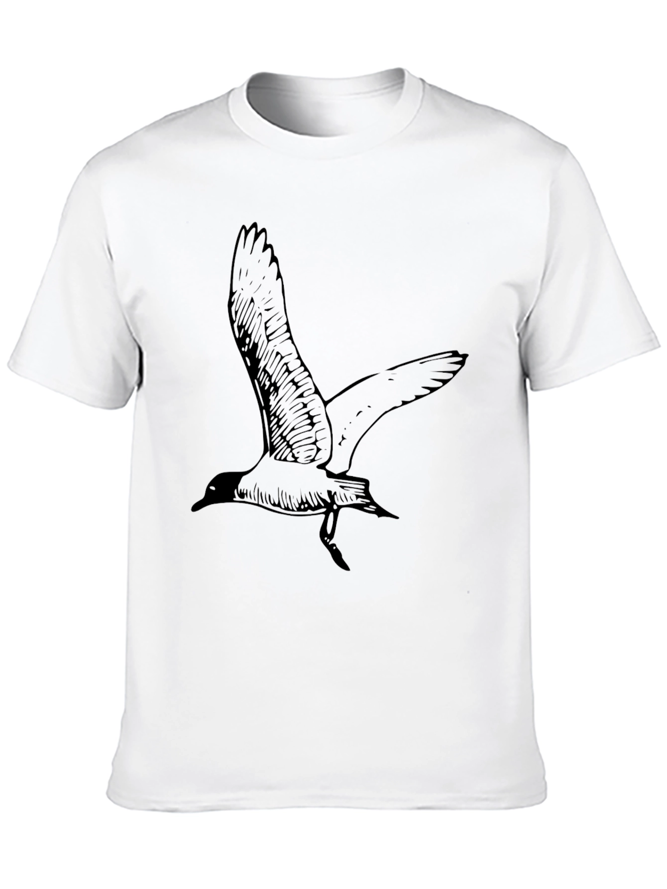 Black T-Shirt with Bird Graphic