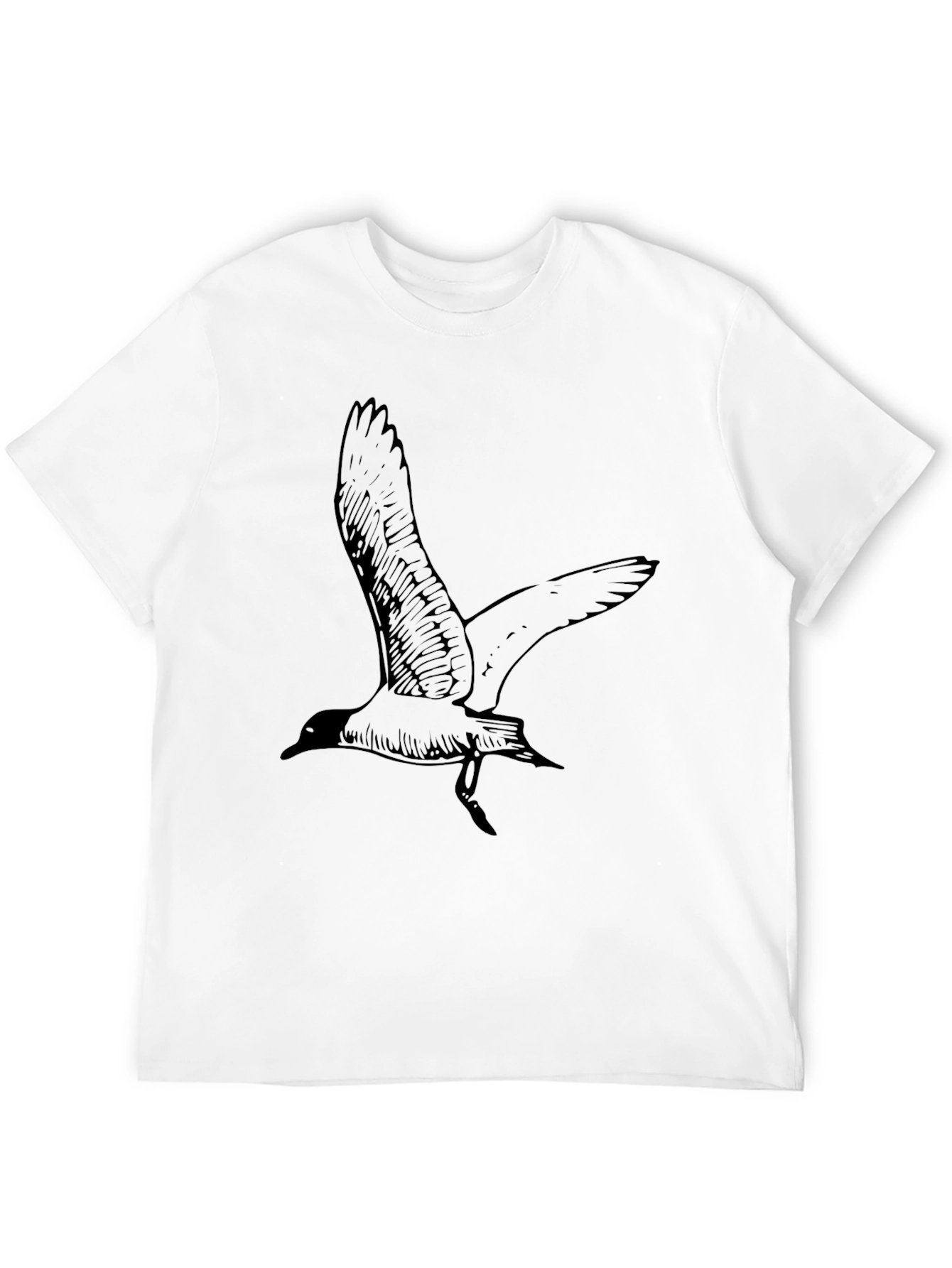 Black T-Shirt with Bird Graphic