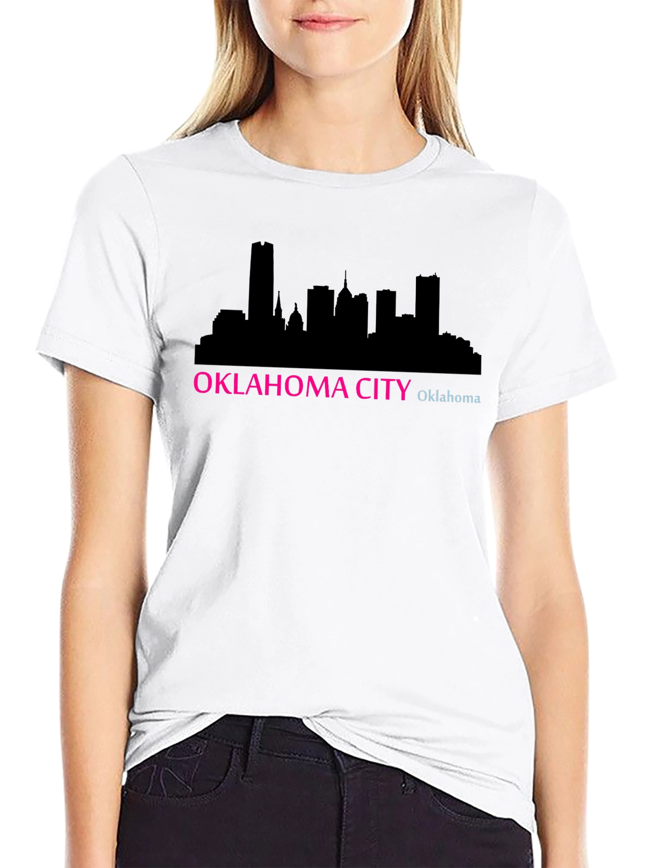 Oklahoma City Skyline Black T-Shirt
