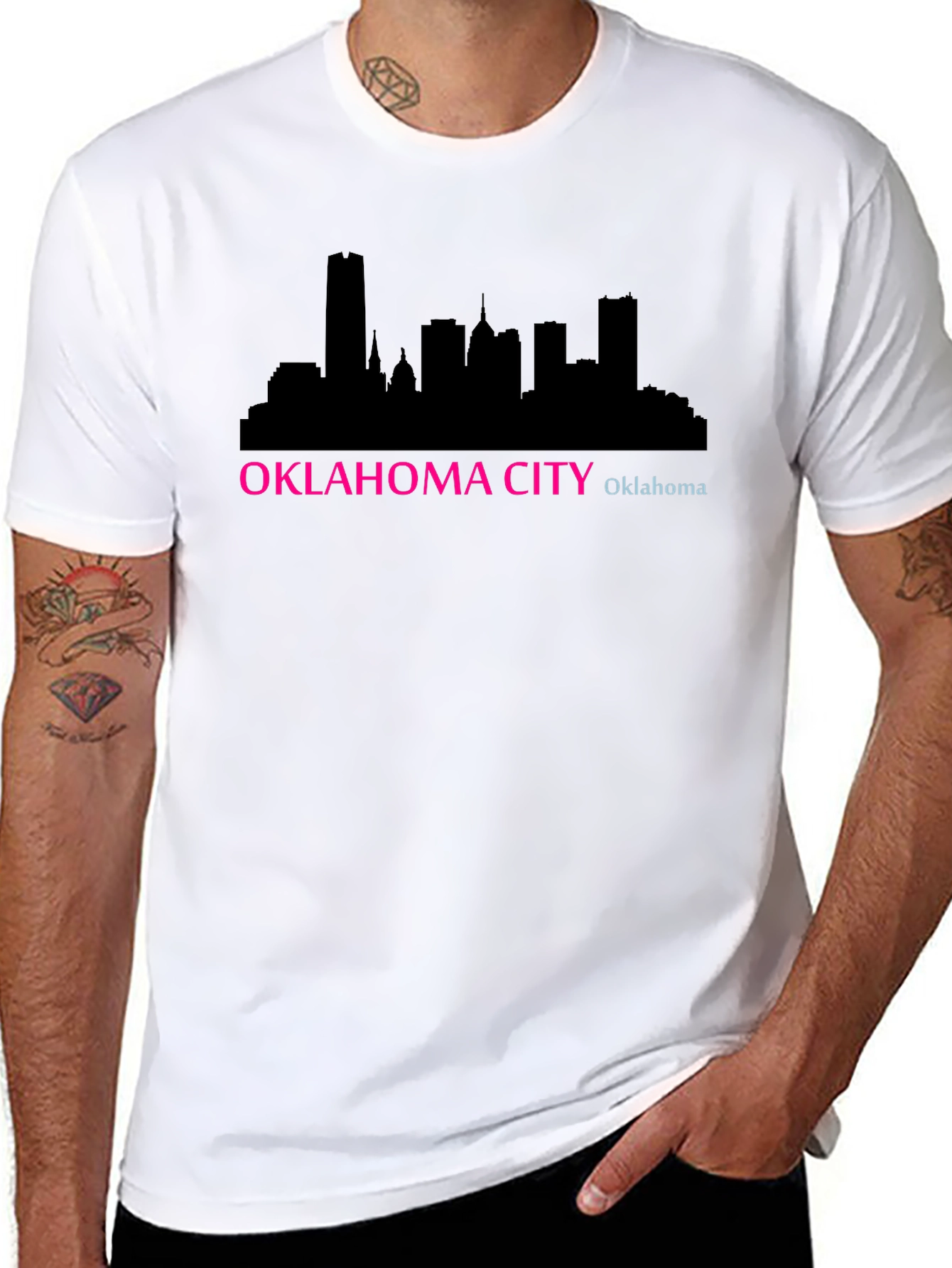 Oklahoma City Skyline Black T-Shirt