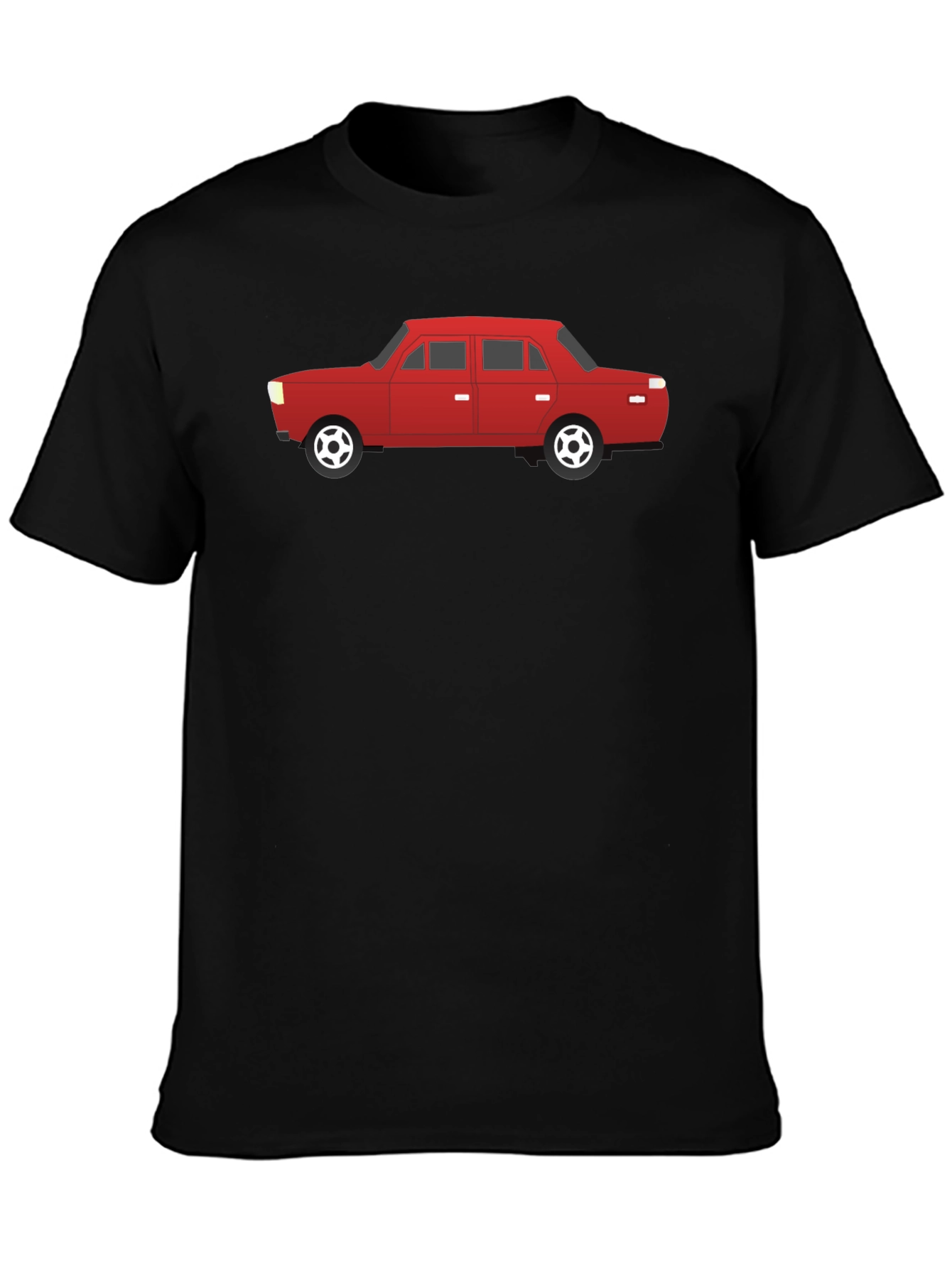 Red Car Graphic Black T-Shirt - Automotive Style