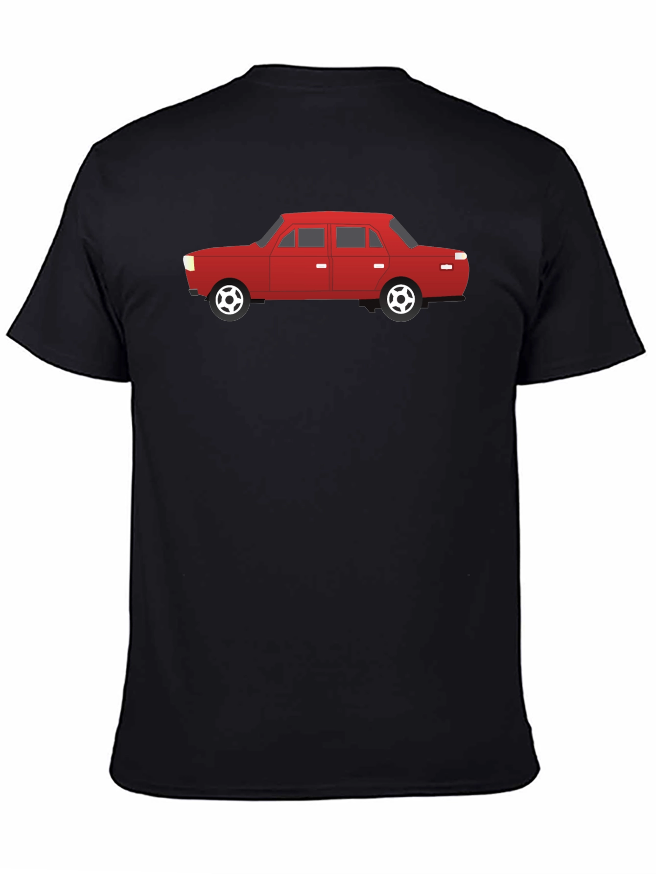 Red Car Graphic Black T-Shirt - Automotive Style