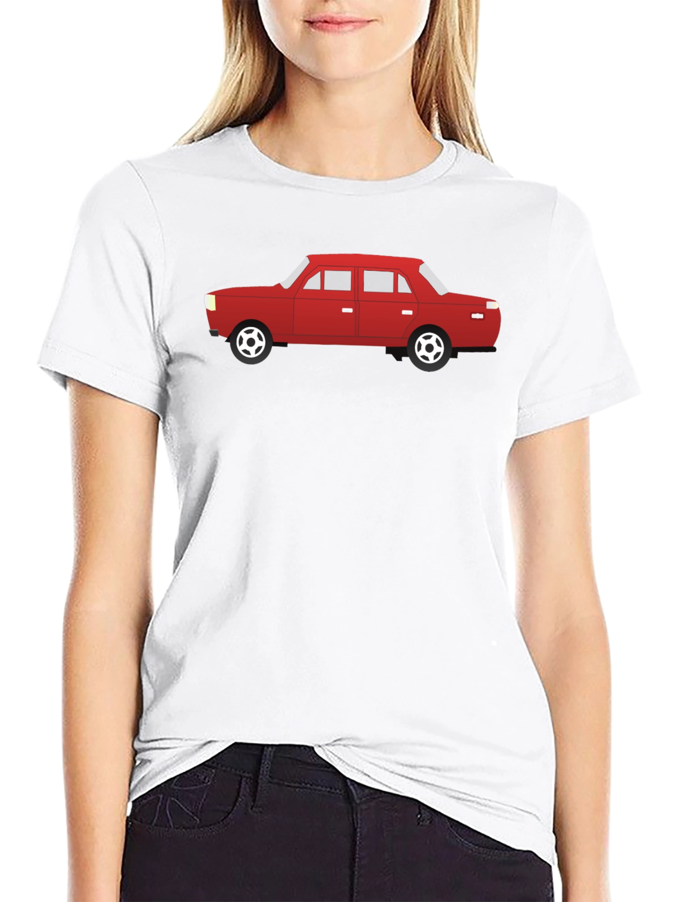 Red Car Graphic Black T-Shirt - Automotive Style