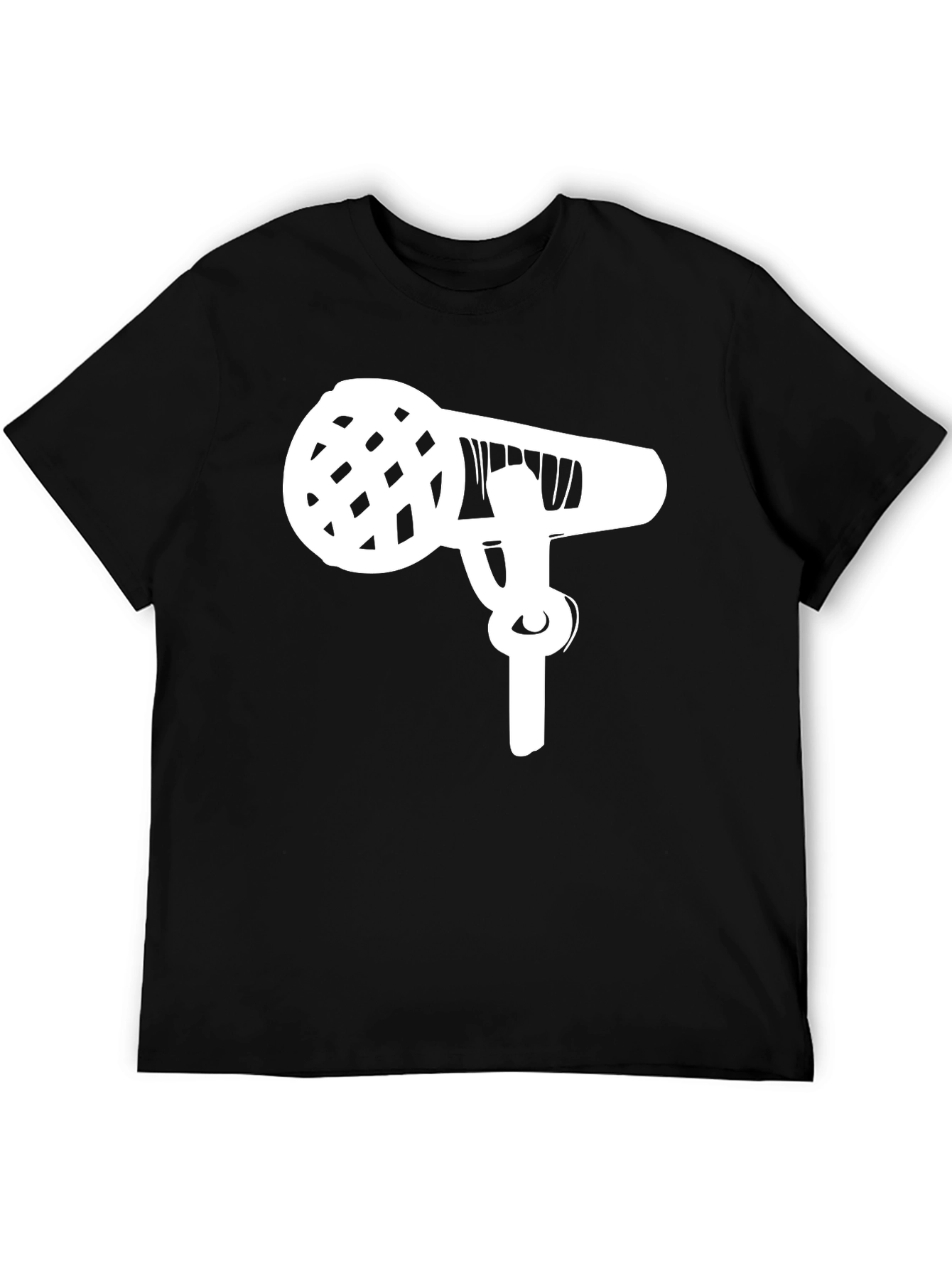 Microphone Graphic Tee - Black Cotton Casual Shirt