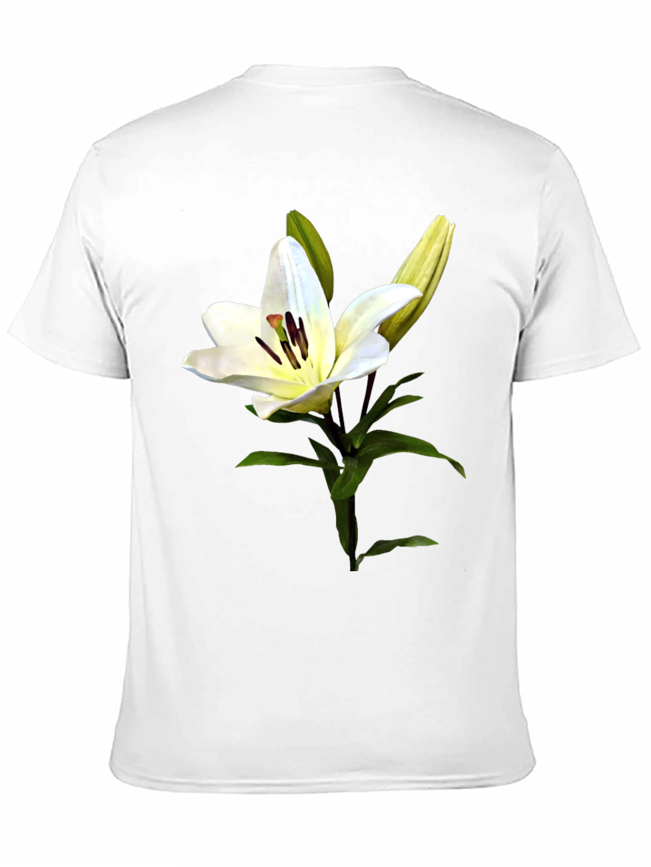 White Lily Flower Graphic Print T-Shirt