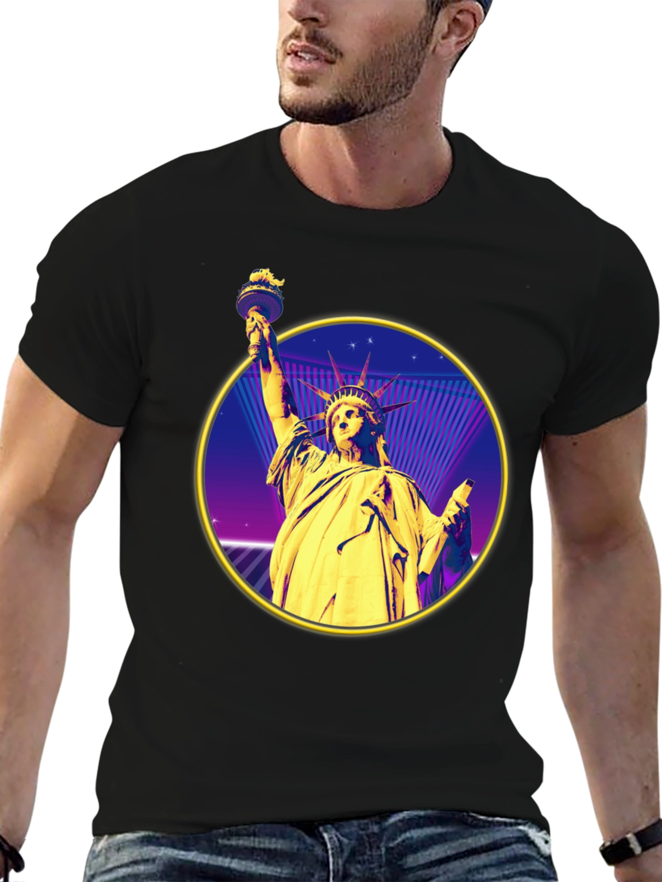 Statue of Liberty Retro Graphic Tee