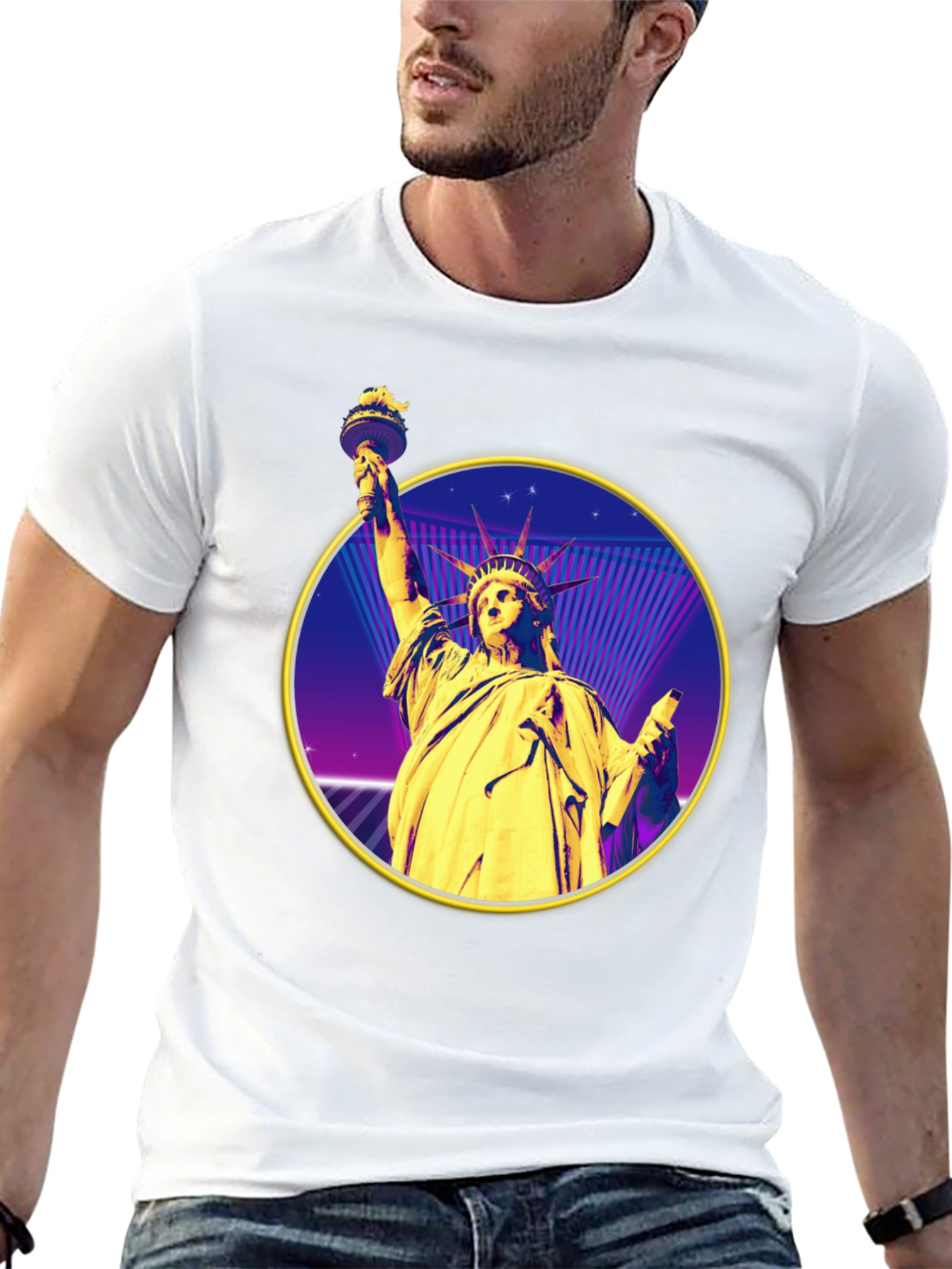 Statue of Liberty Retro Graphic Tee