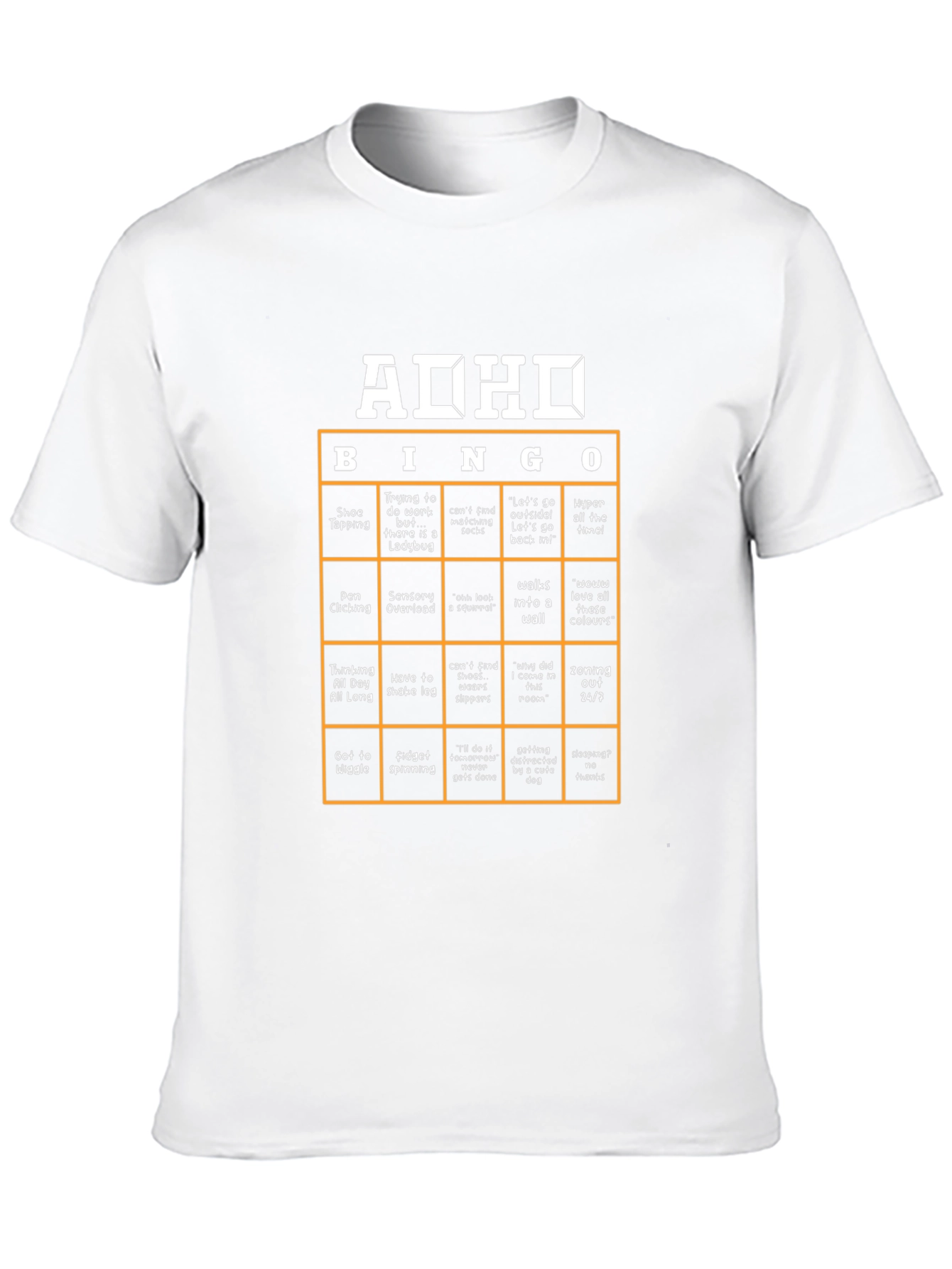 ADHD Bingo T-Shirt - Black Novelty Tee