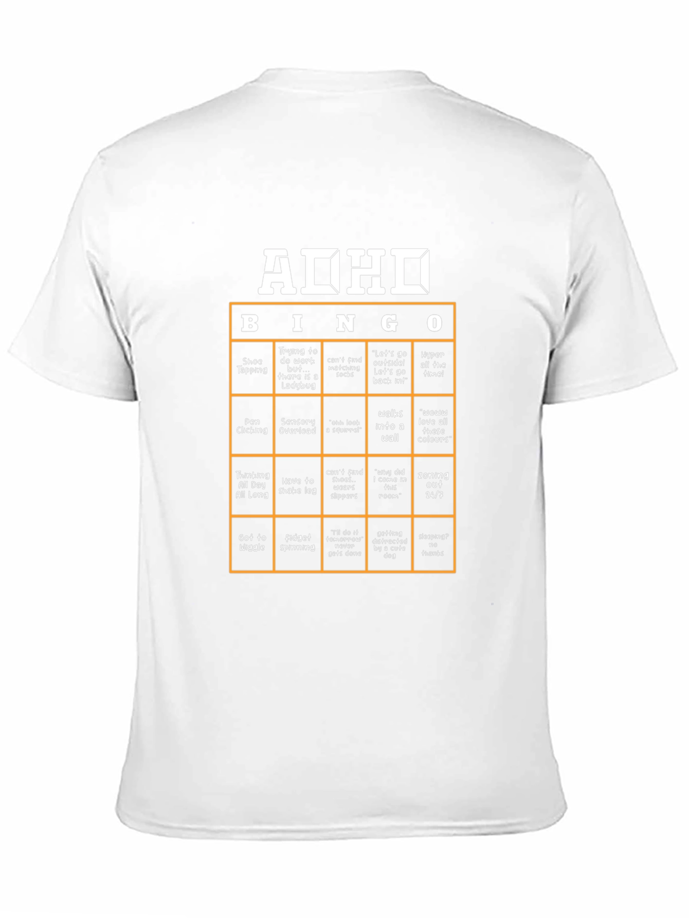 ADHD Bingo T-Shirt - Black Novelty Tee