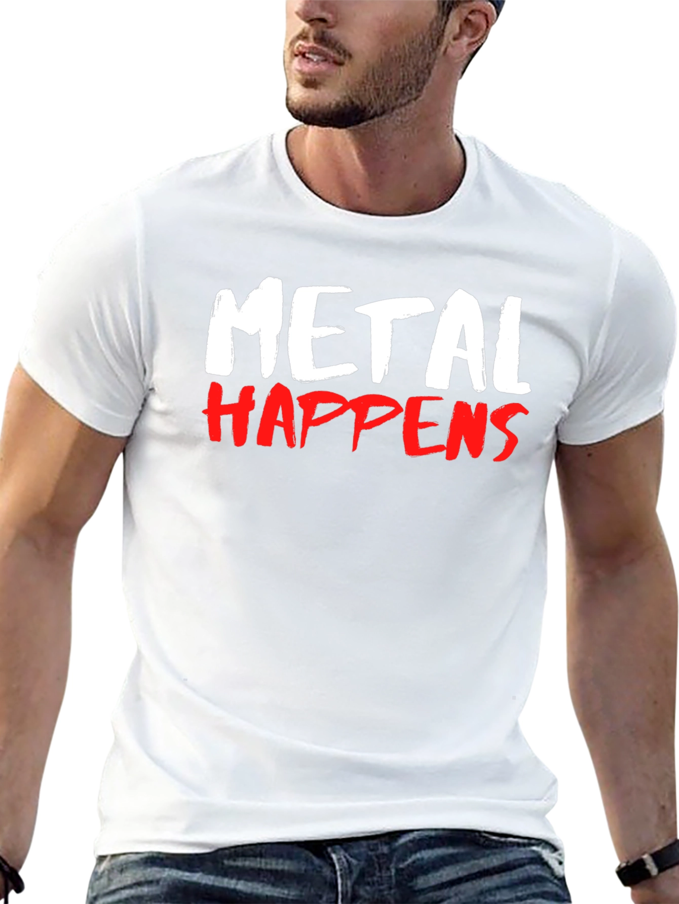 Metal Happens Graphic Print T-Shirt - Black