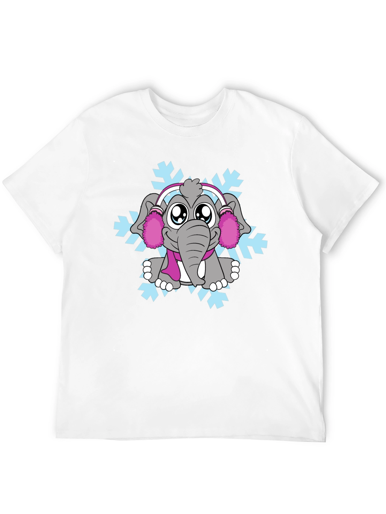 Elephant Snowflake Graphic Tee - Winter Style