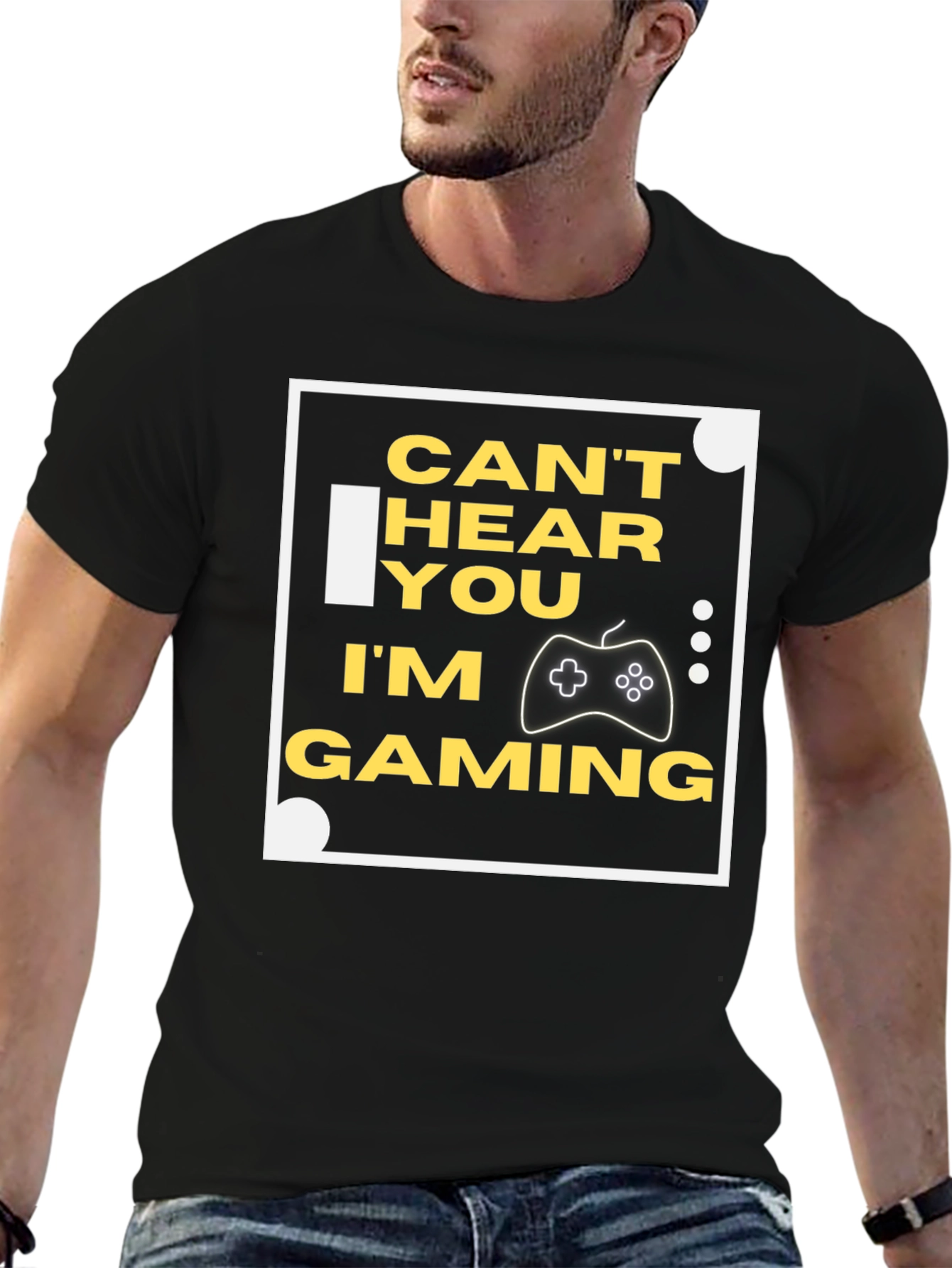 Cant Hear You Im Gaming Black T-Shirt