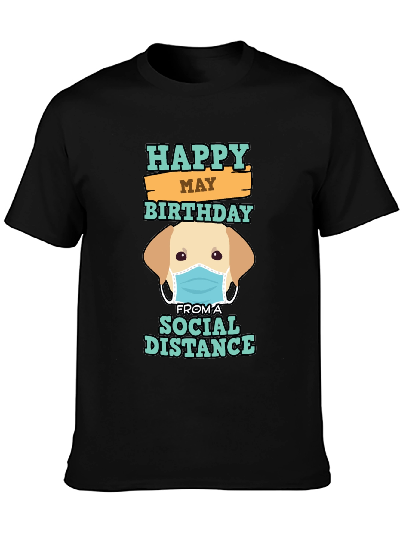 Social Distance Birthday Dog Graphic T-Shirt