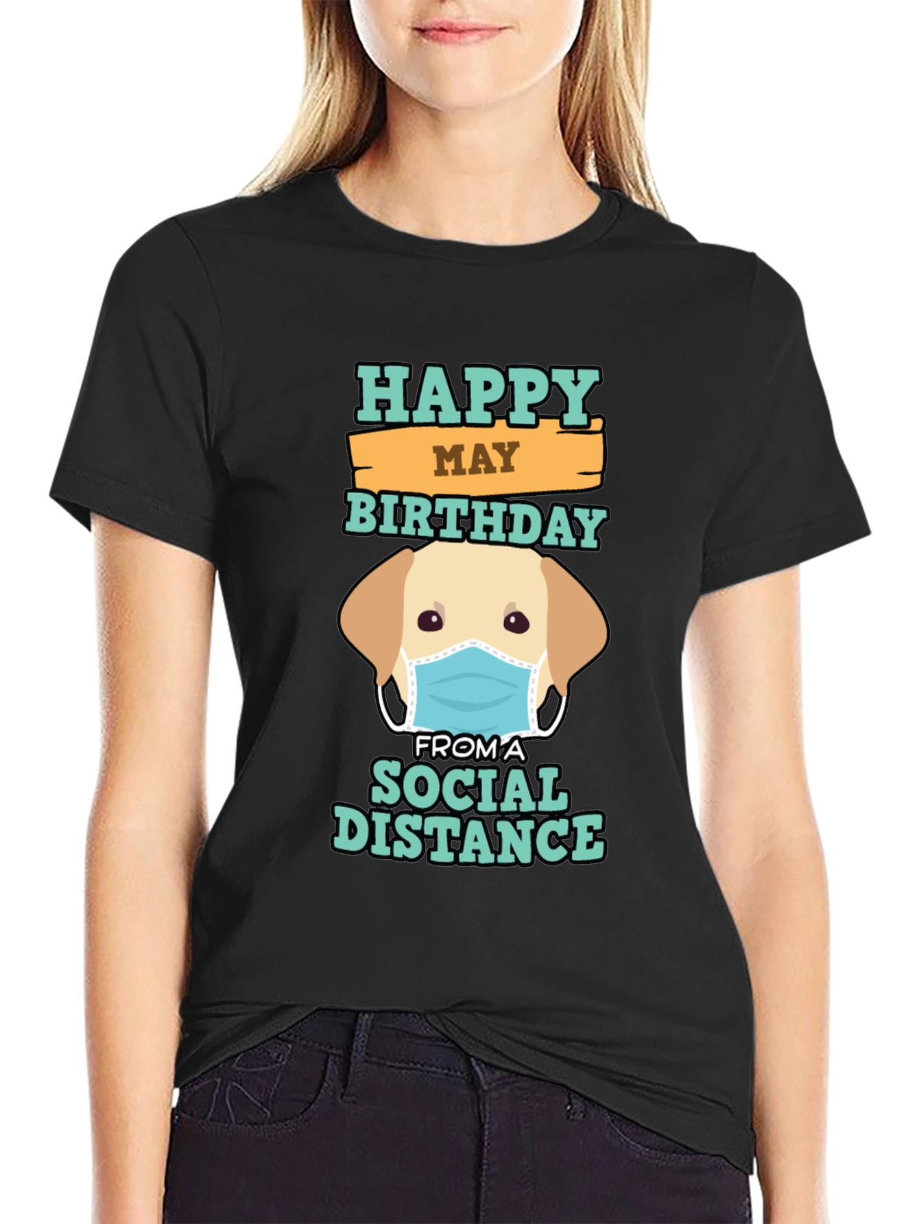 Social Distance Birthday Dog Graphic T-Shirt