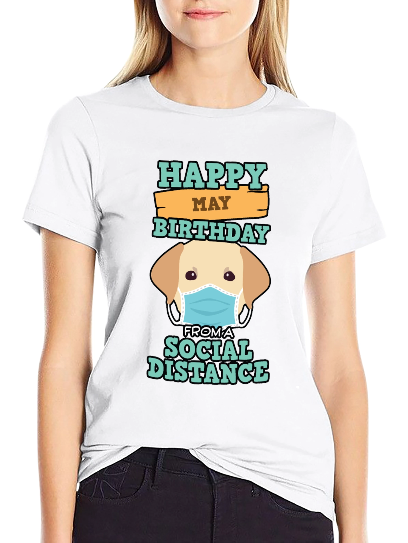 Social Distance Birthday Dog Graphic T-Shirt