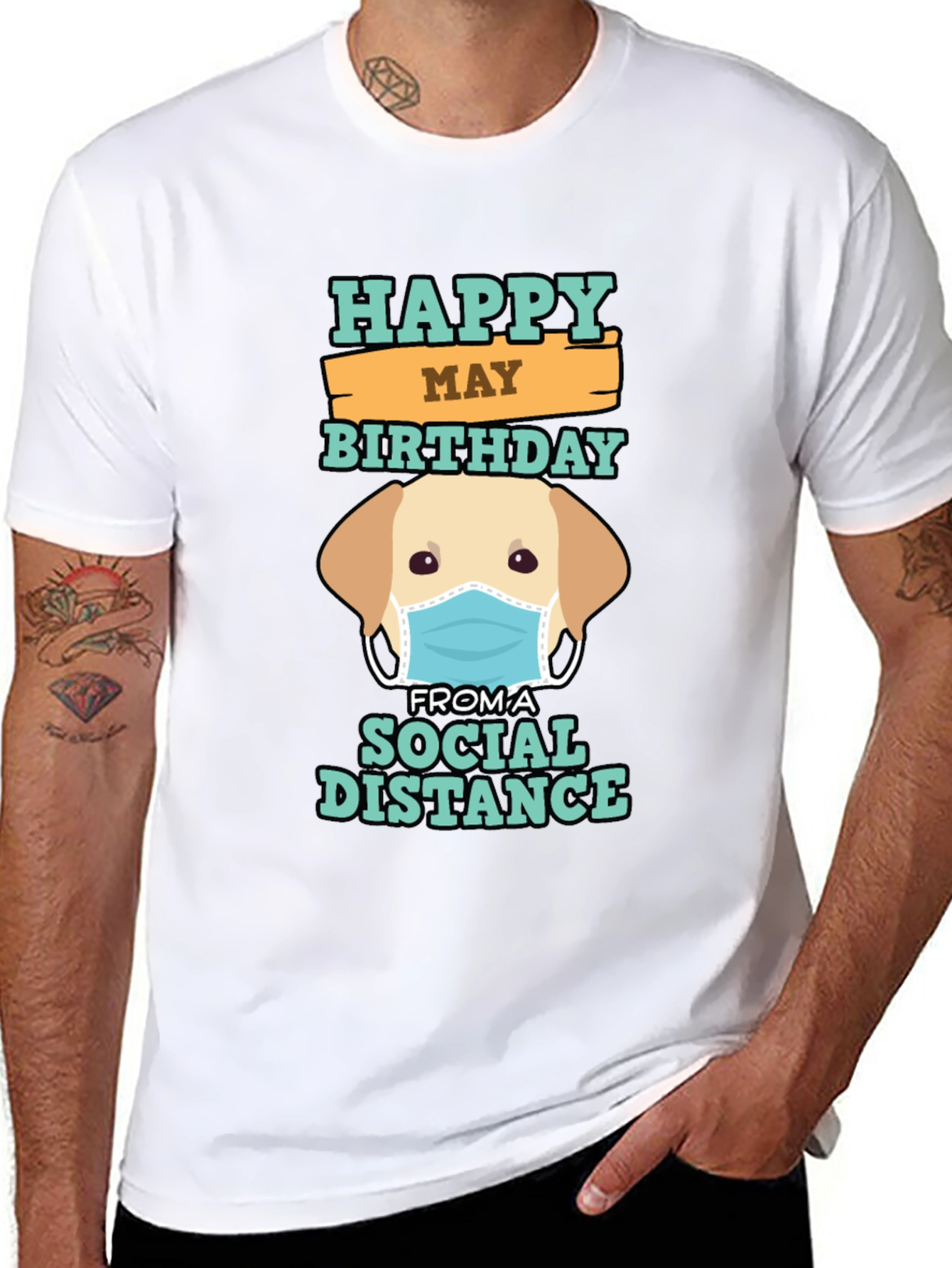 Social Distance Birthday Dog Graphic T-Shirt