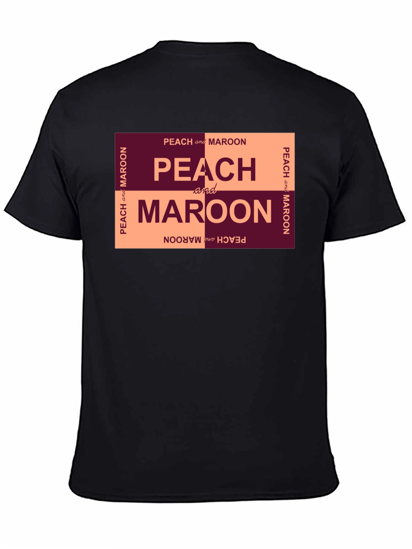 Peach and Maroon Graphic T-Shirt